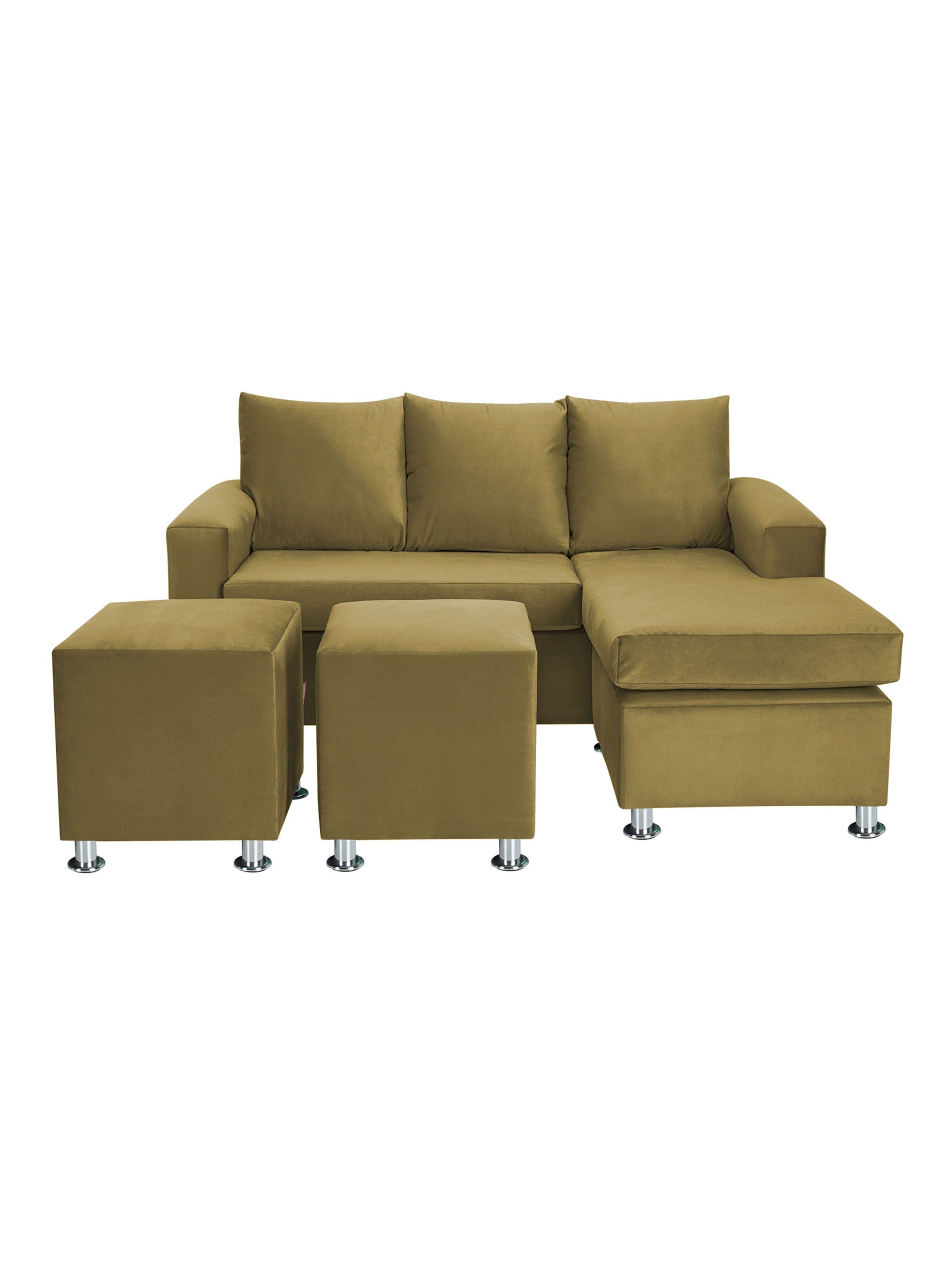 Sofá Bi-L 3 Cuerpos + 2 Poufs Felpa-0