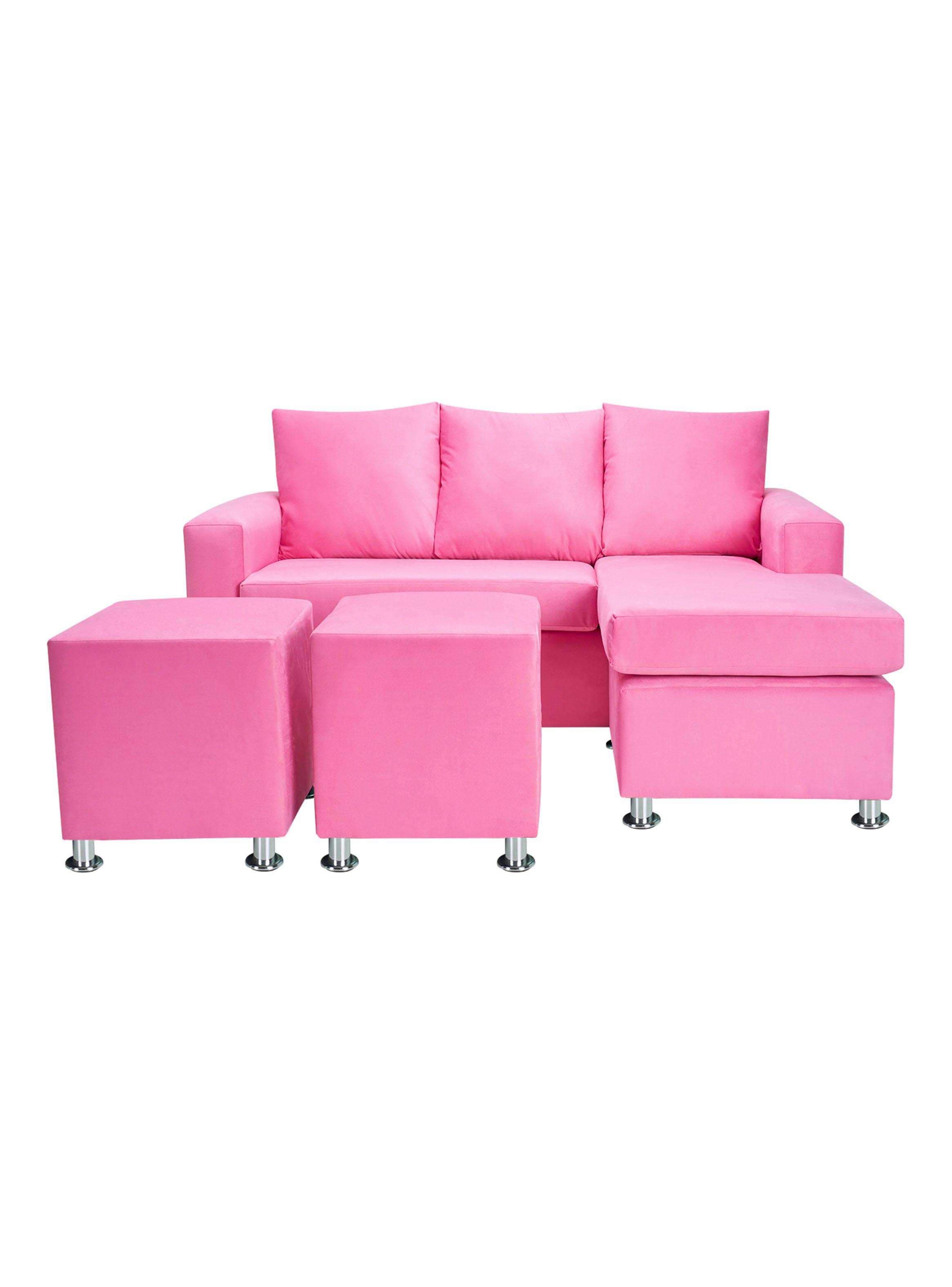 Sofá Bi-L 3 Cuerpos + 2 Poufs Felpa-0