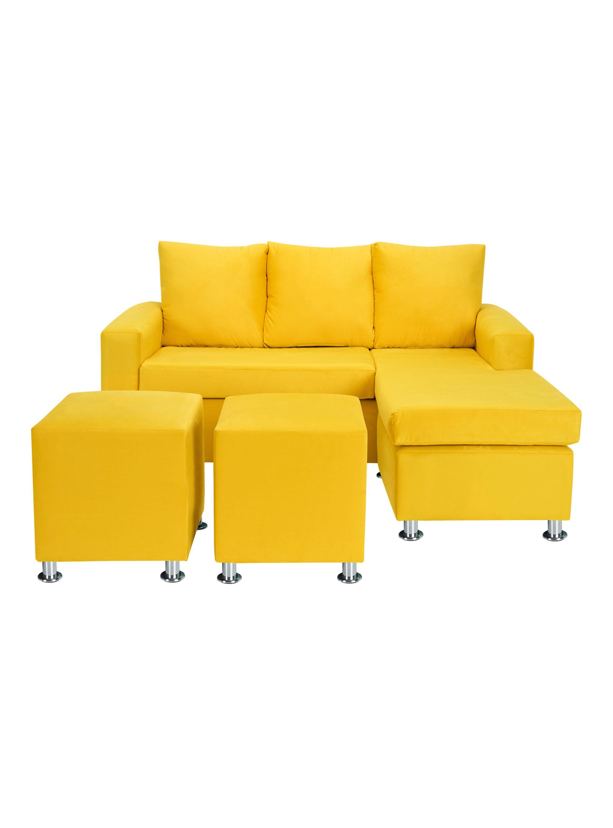 Sofá Bi-L 3 Cuerpos + 2 Poufs Felpa-0