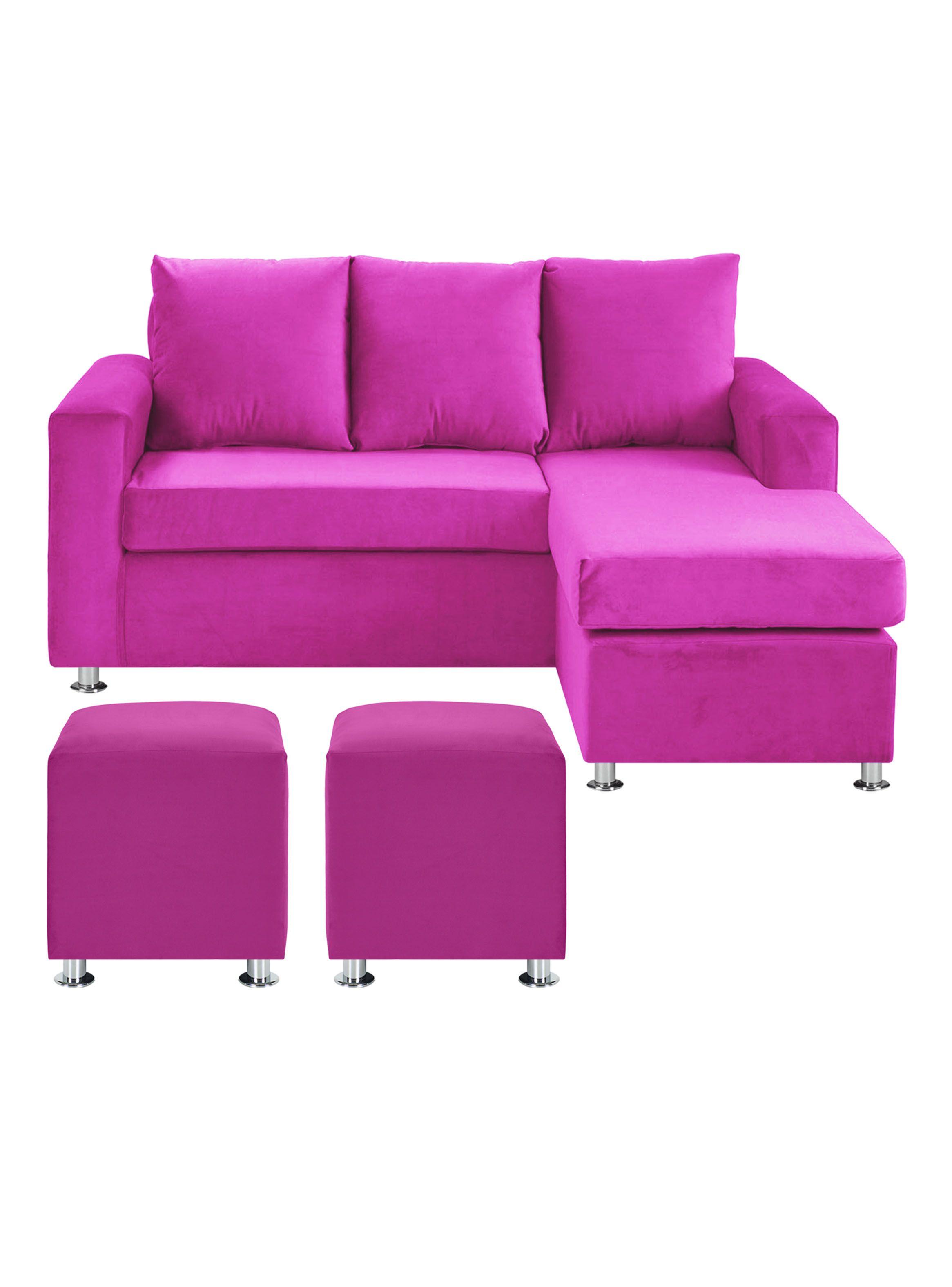Sofá Bi-L 3 Cuerpos + 2 Poufs Felpa-0