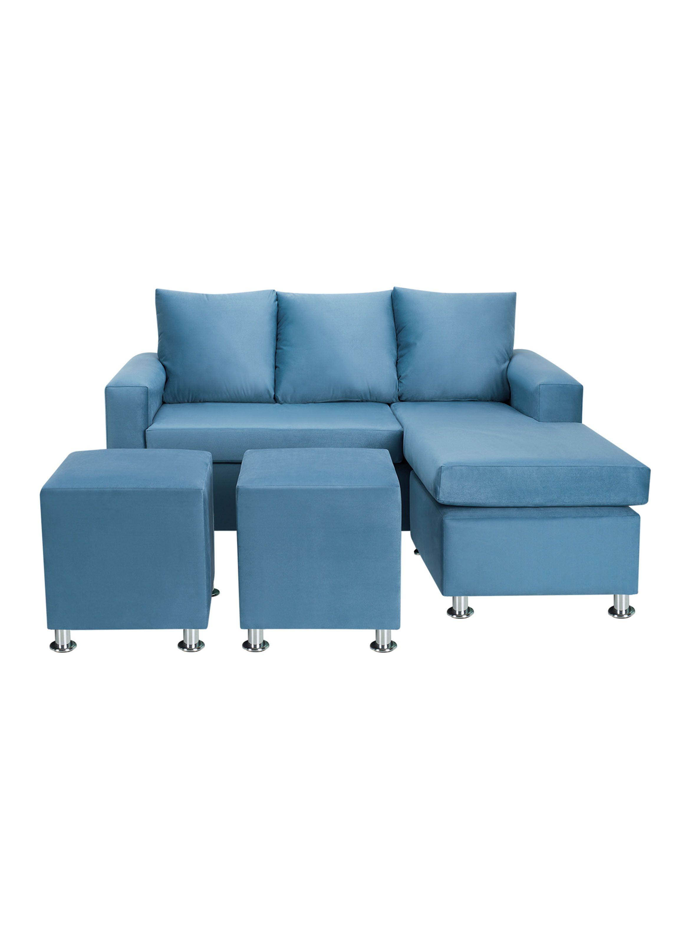 Sofá Bi-L 3 Cuerpos + 2 Poufs Felpa-0