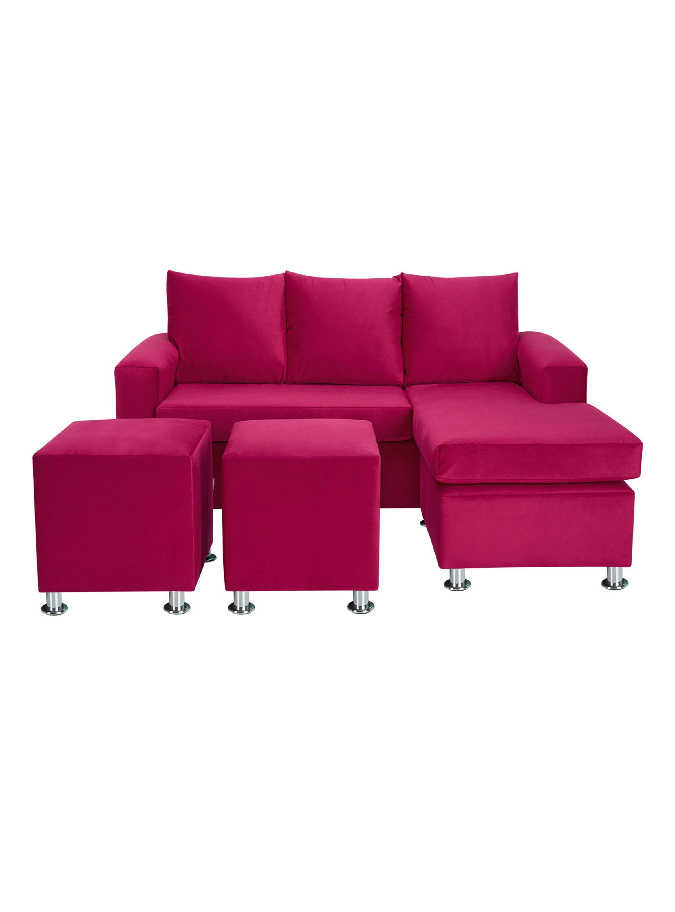 Sofá Bi-L 3 Cuerpos + 2 Poufs Felpa-0