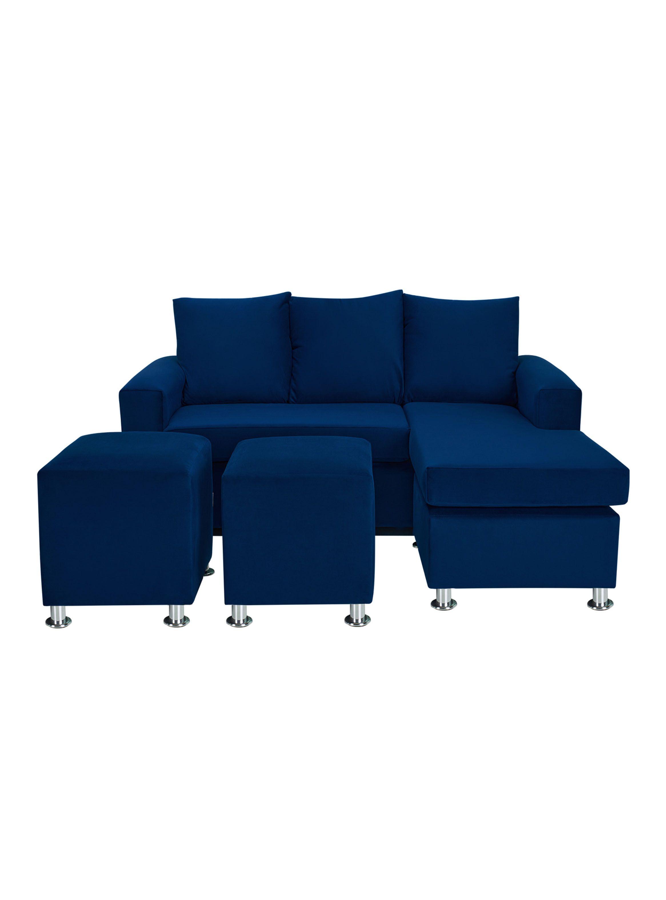 Sofá Bi-L 3 Cuerpos + 2 Poufs Felpa-0