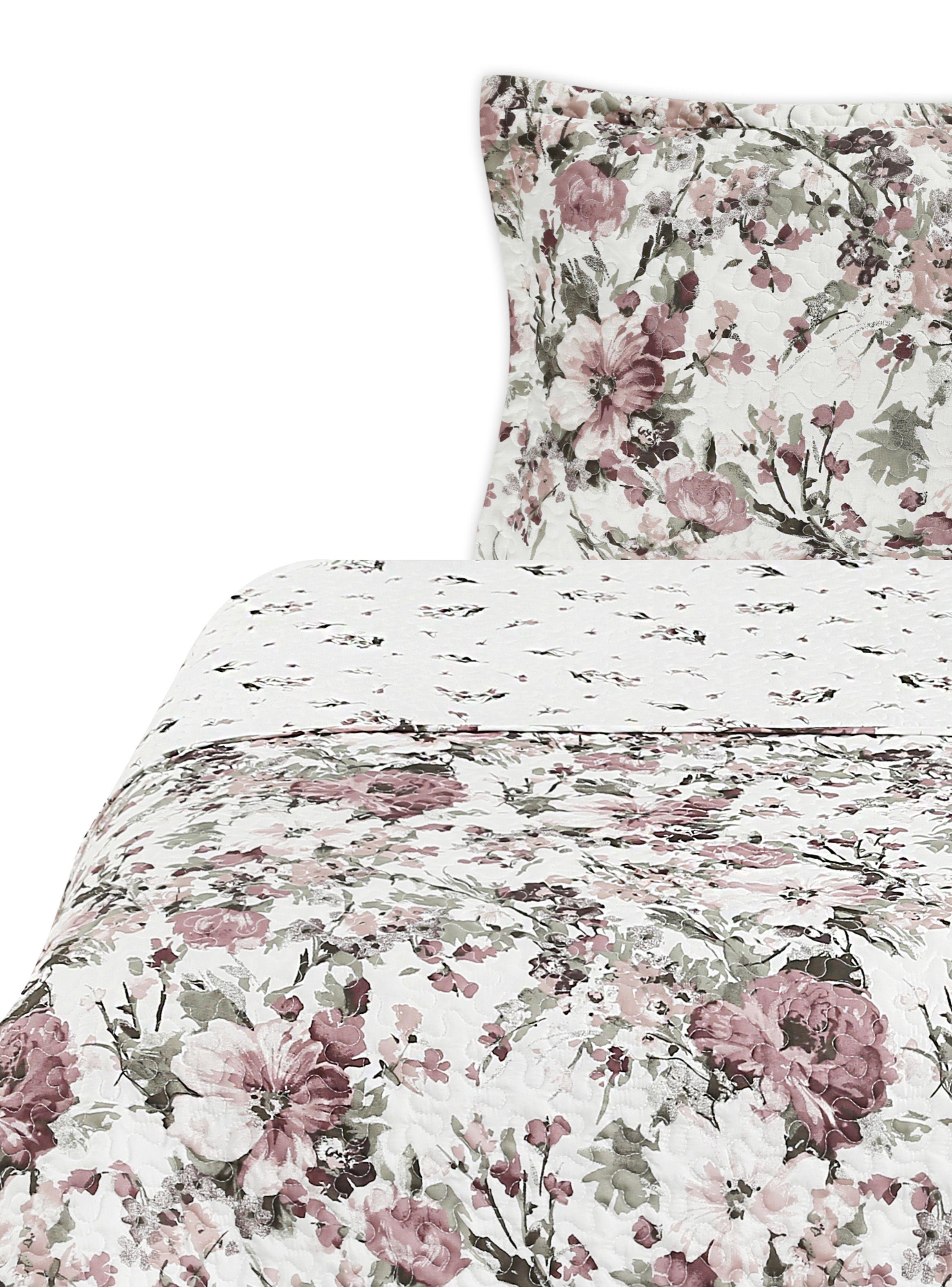 Quilt 1.5 Plazas Stylo Flores Moradas-0