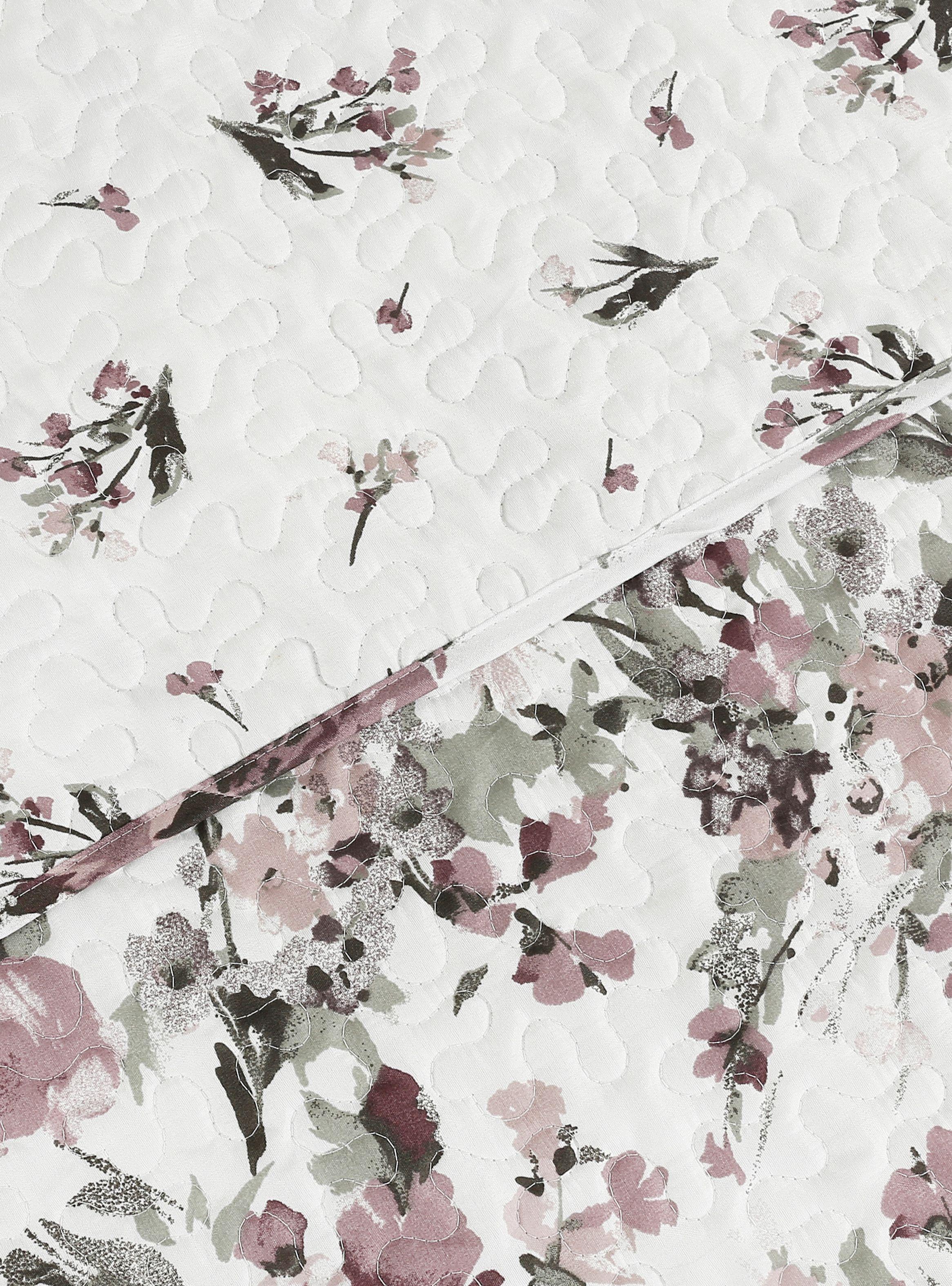 Quilt 1.5 Plazas Stylo Flores Moradas-1