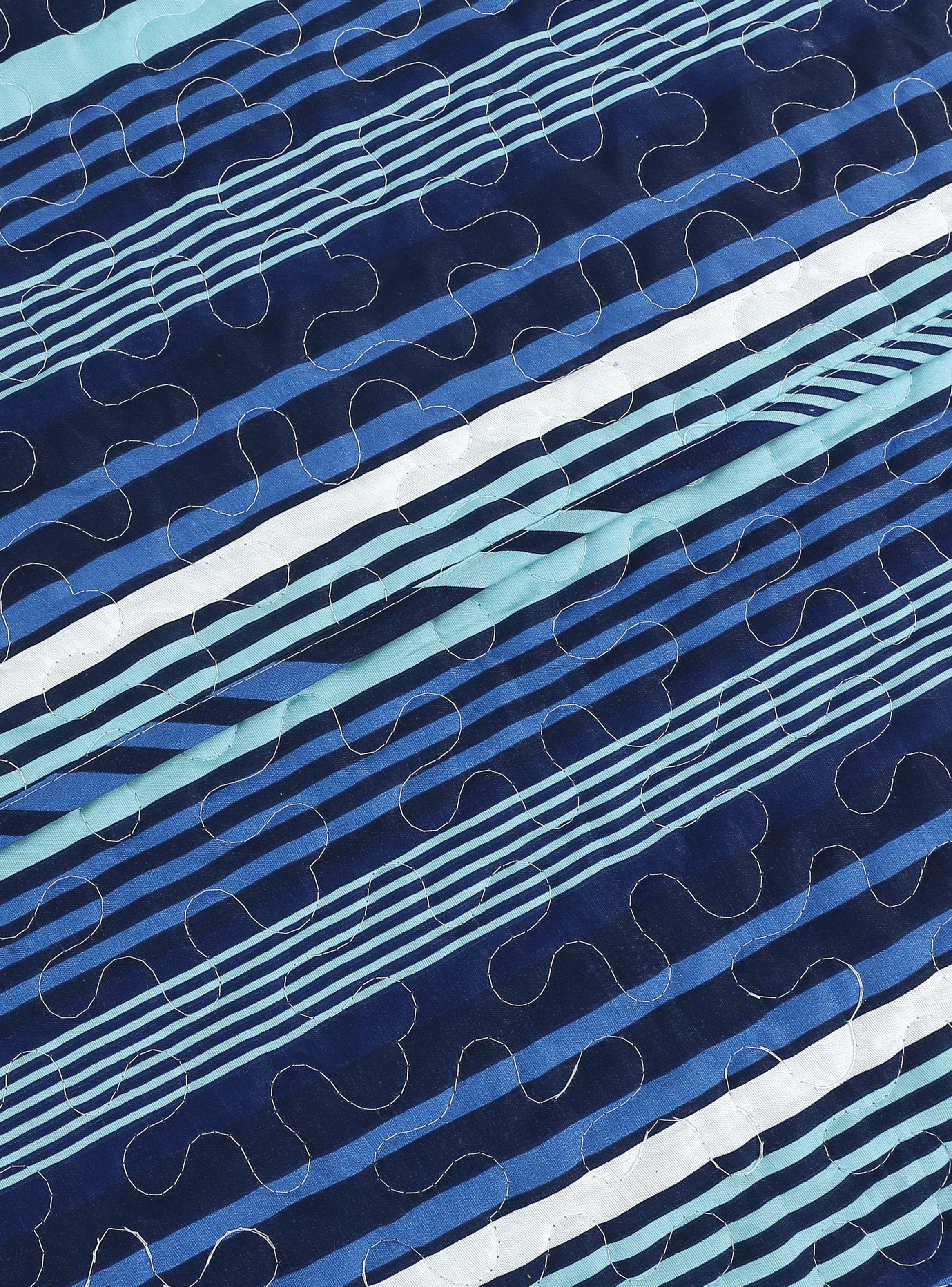 Quilt 2 Plazas Líneas Azul-1