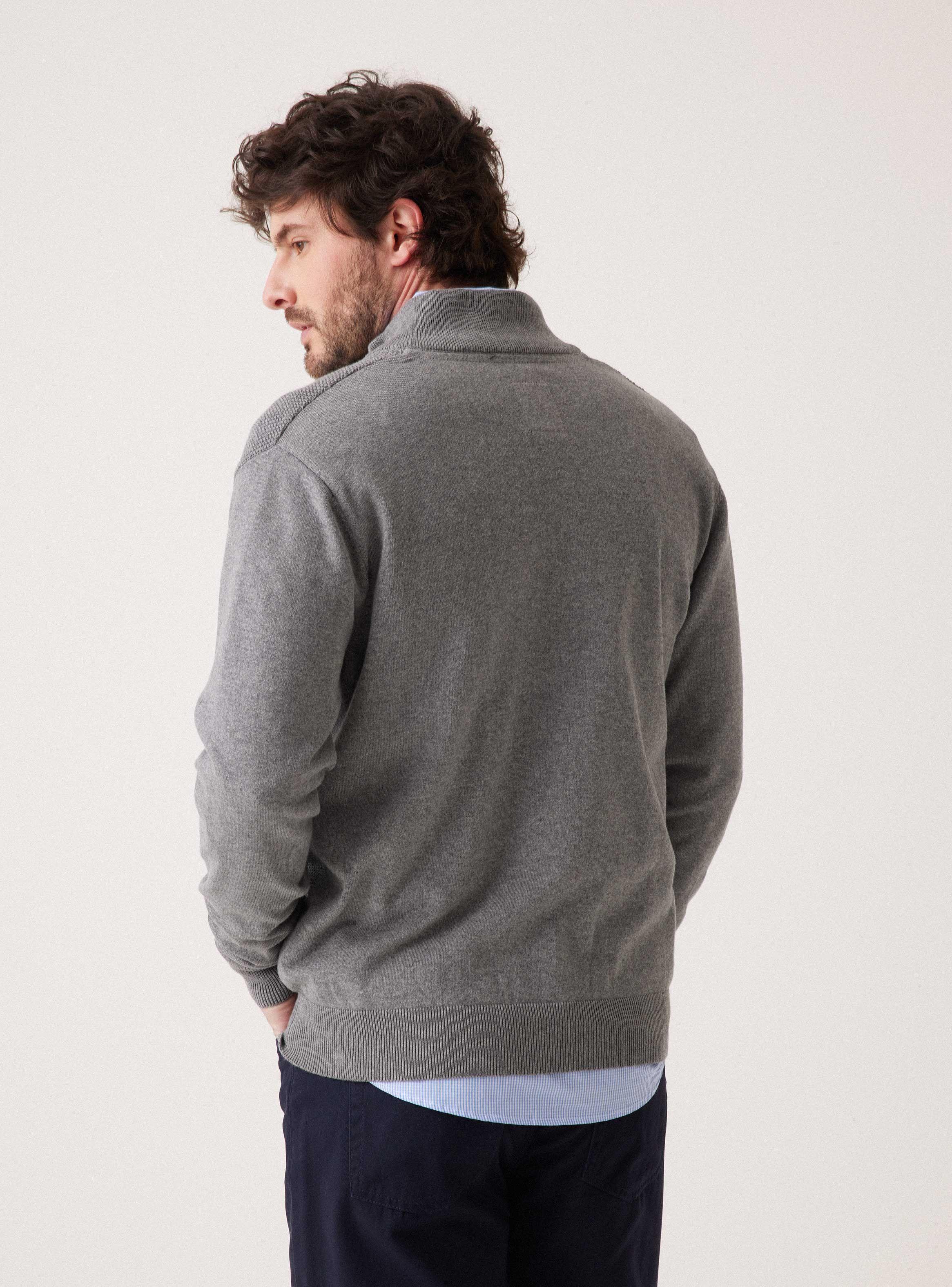 Sweater Cardigan con Bolsillo Lateral-1