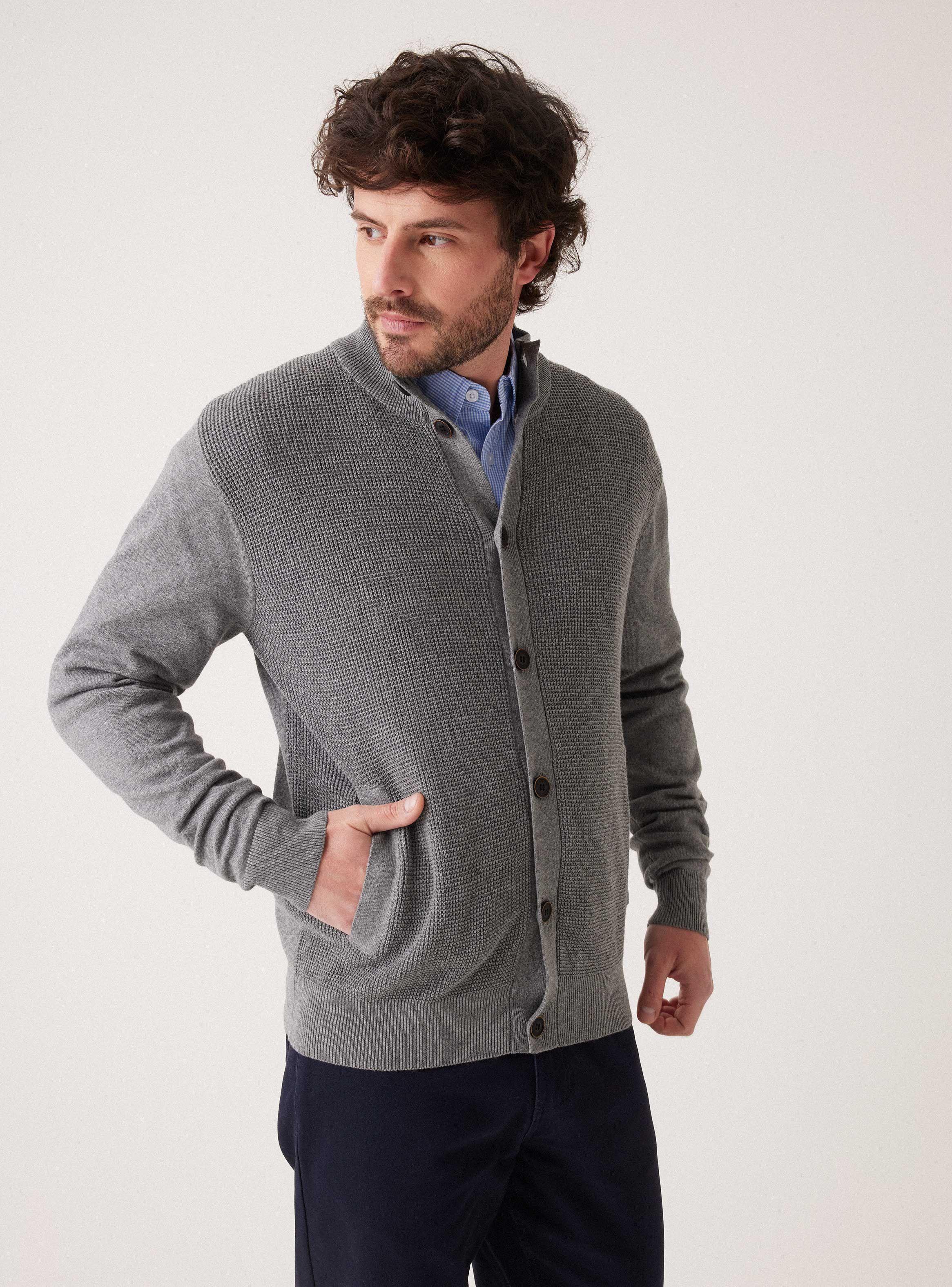 Sweater Cardigan con Bolsillo Lateral-0