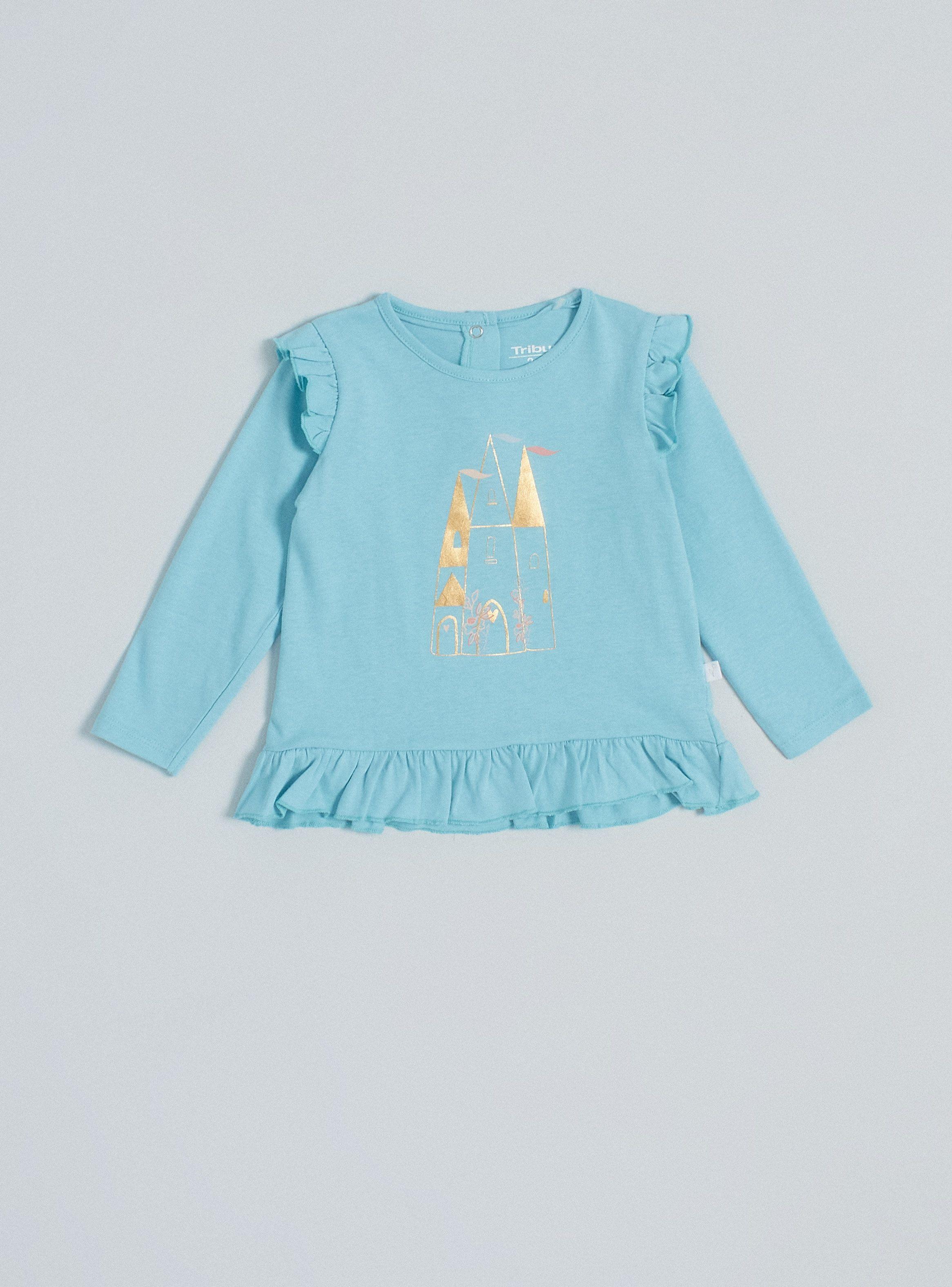 Polera Estampado Frontal con Vuelos 1-0