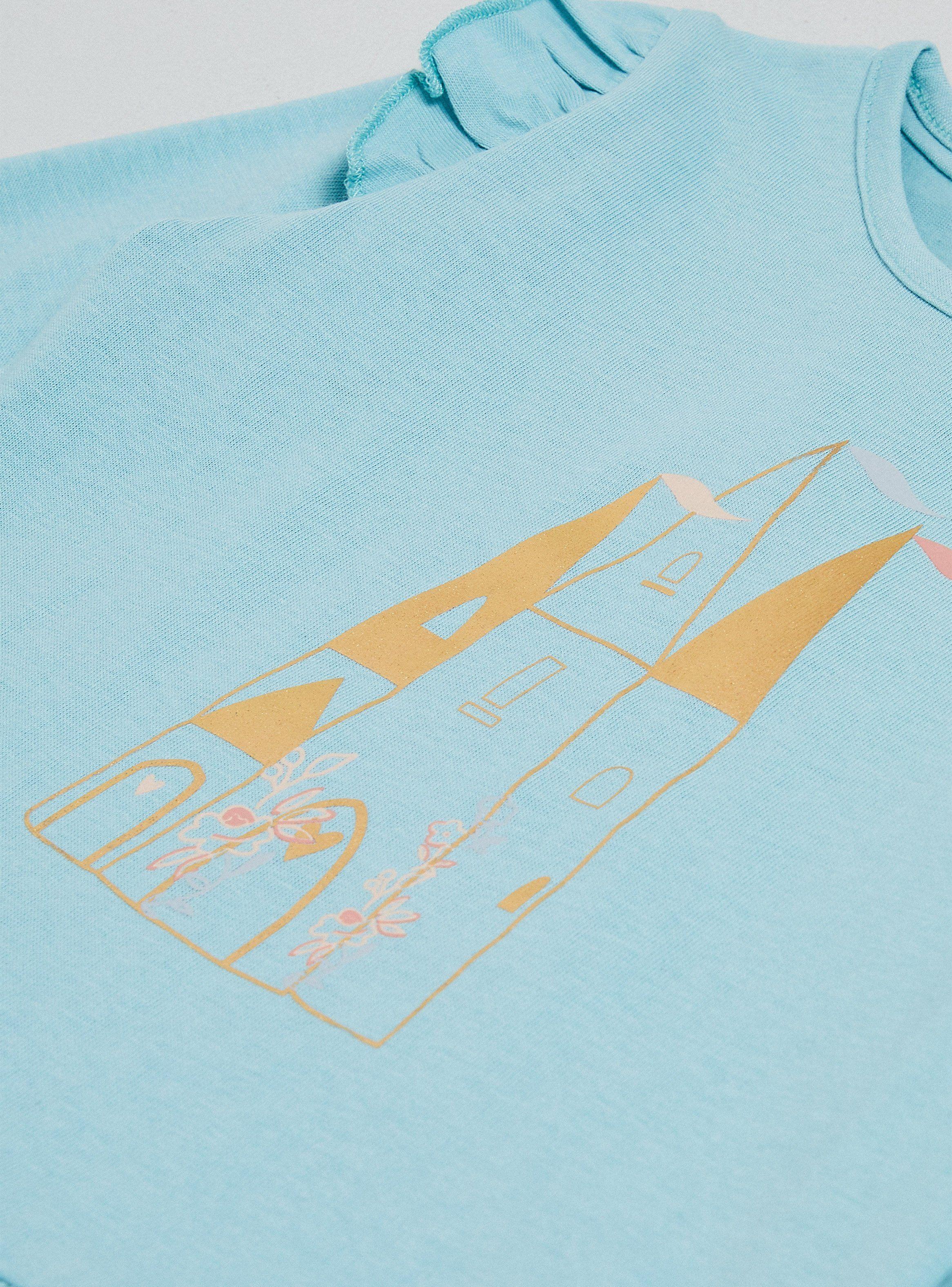 Polera Estampado Frontal con Vuelos 1-2