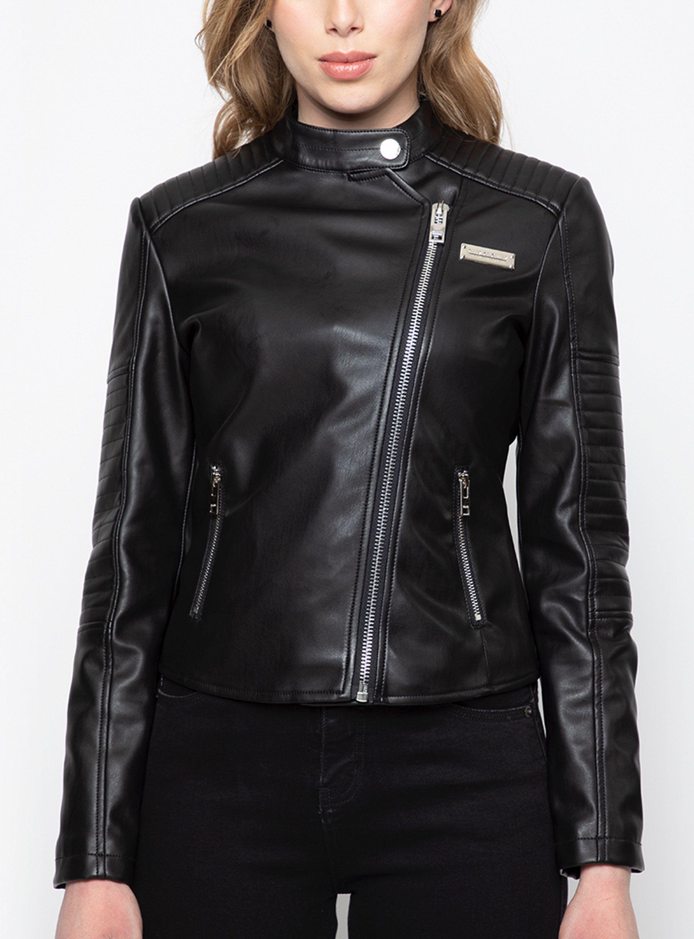 Chaqueta Moto Negra Cuero Sintético-0