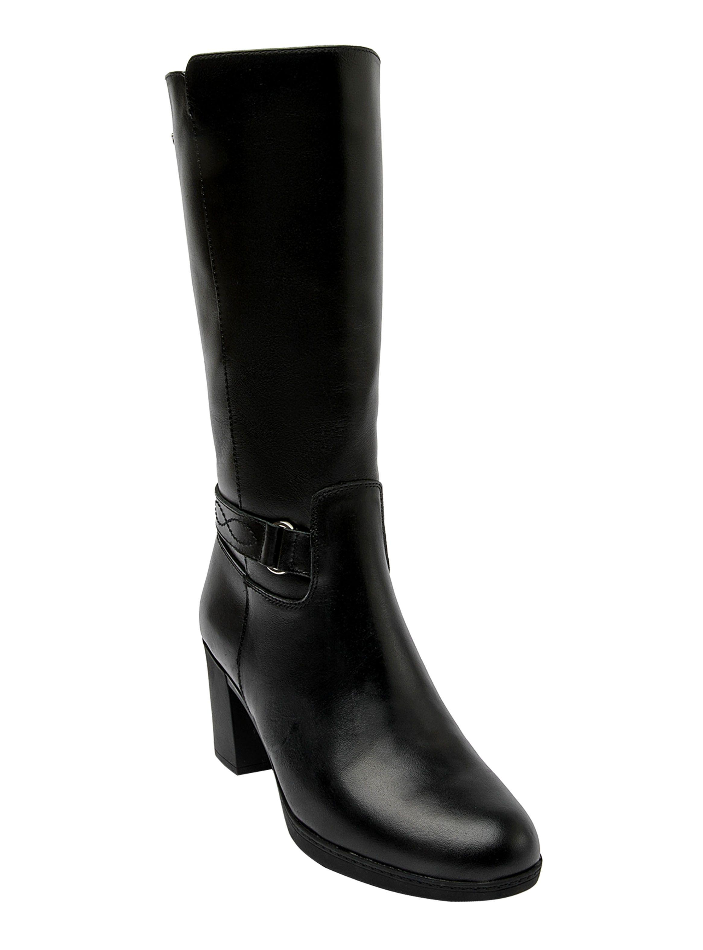 Bota J061 Cuero Taco Cuadrado Mujer-1