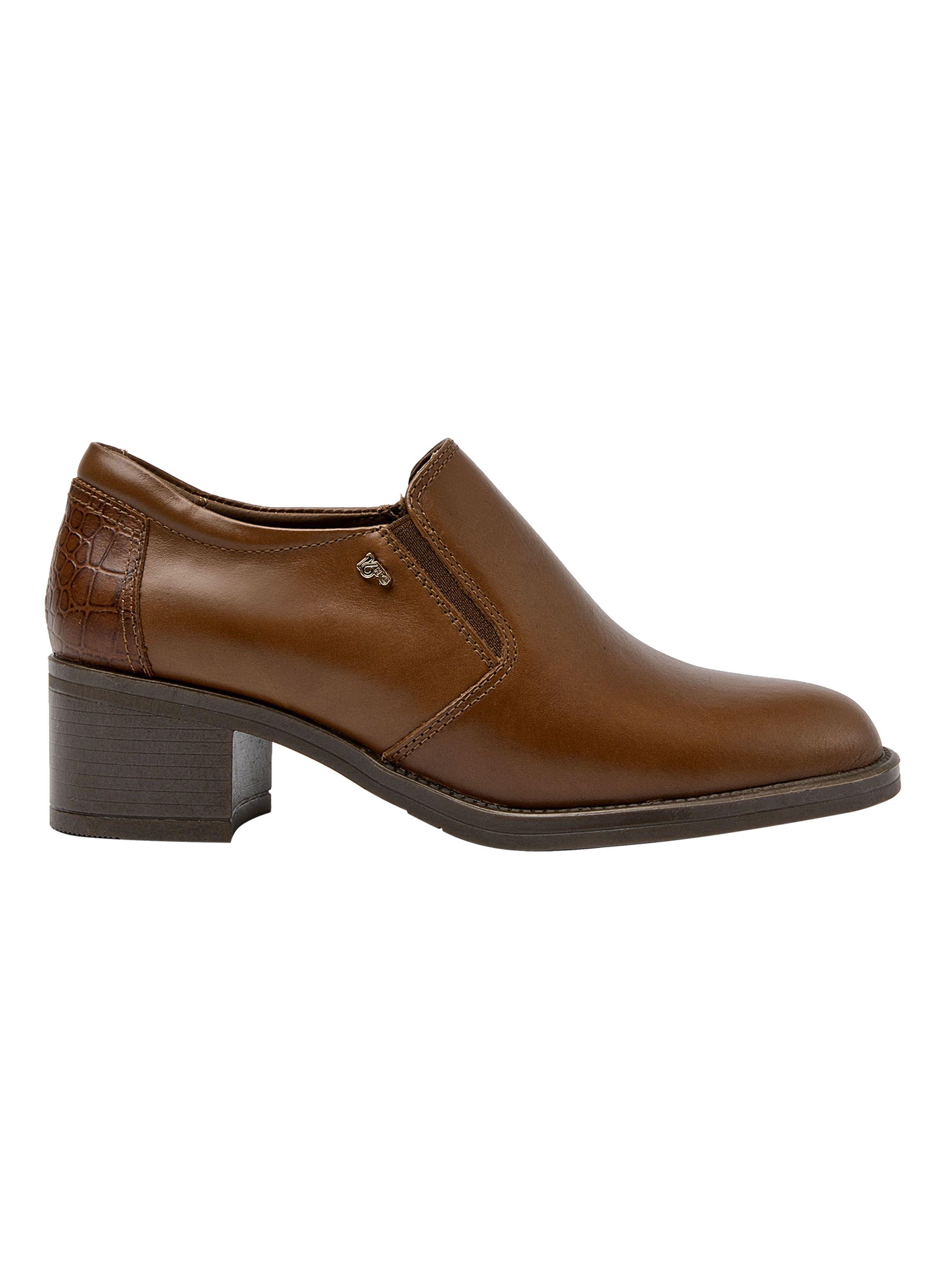 Zapato Casual J073  Cuero Taco Cuadrado Mujer-0