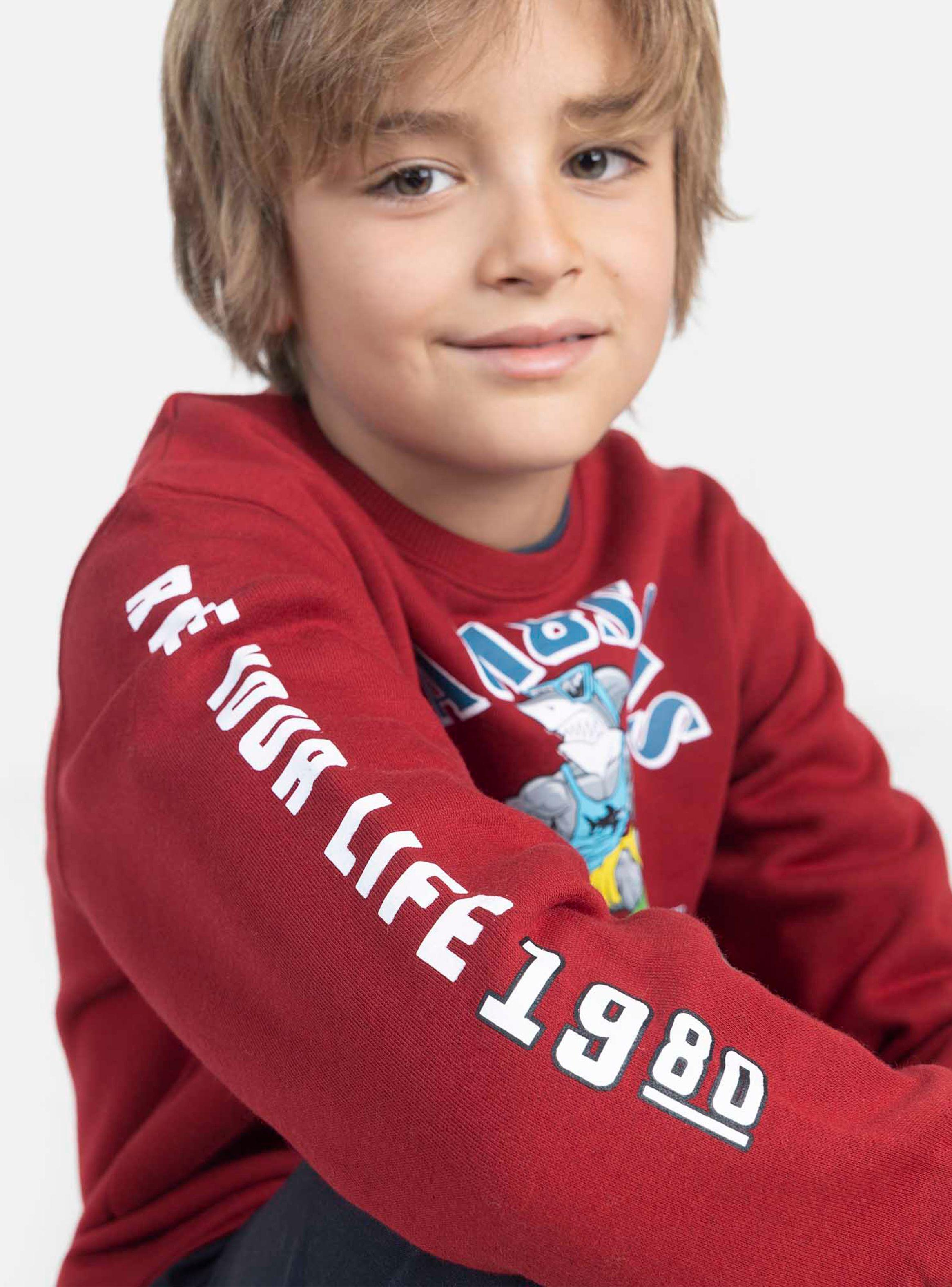 Polerón Cuello Redondo Manga Larga Niño Rojo-2