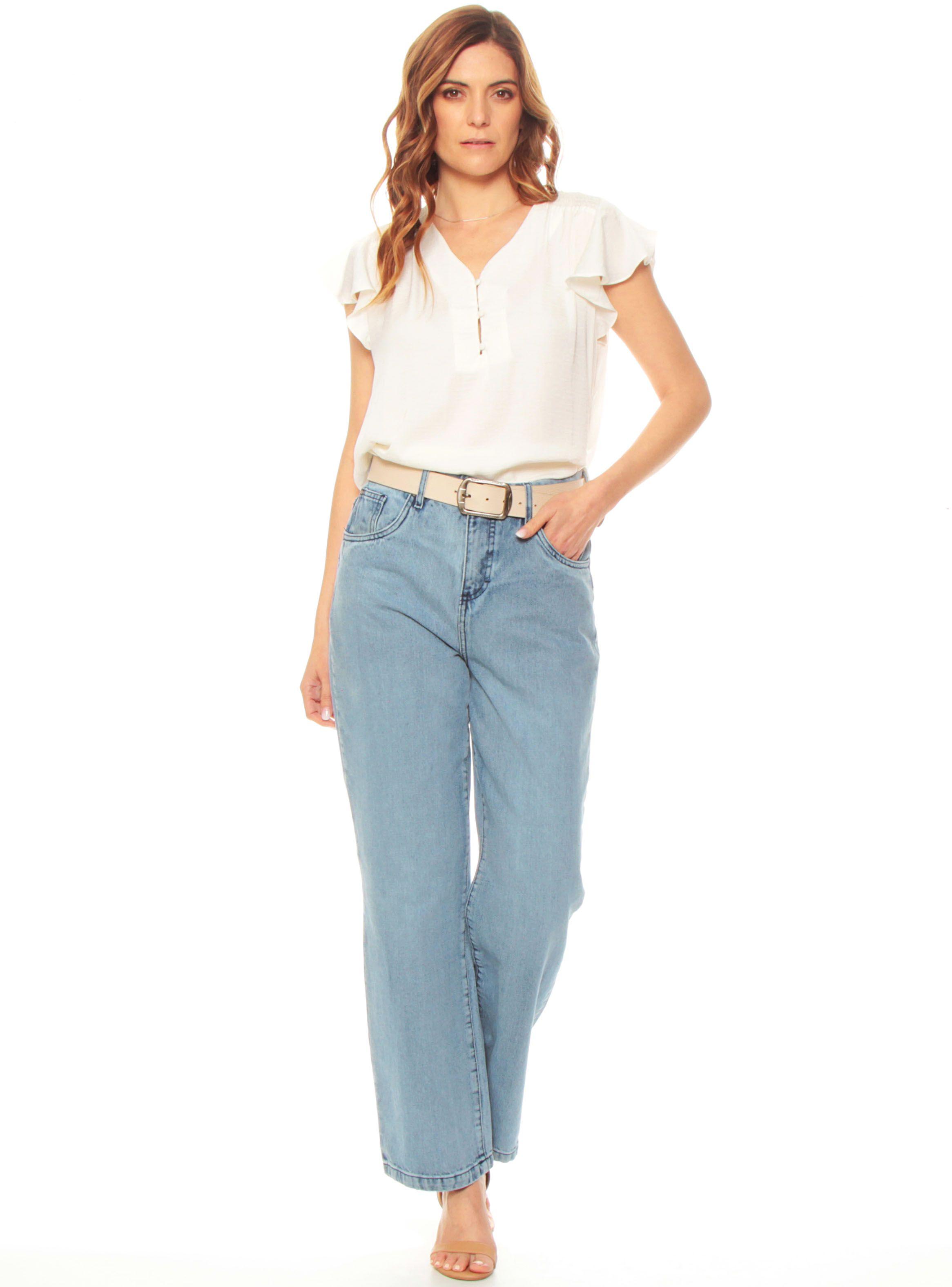 Blusa Satinada Con Botones en Delantero-3