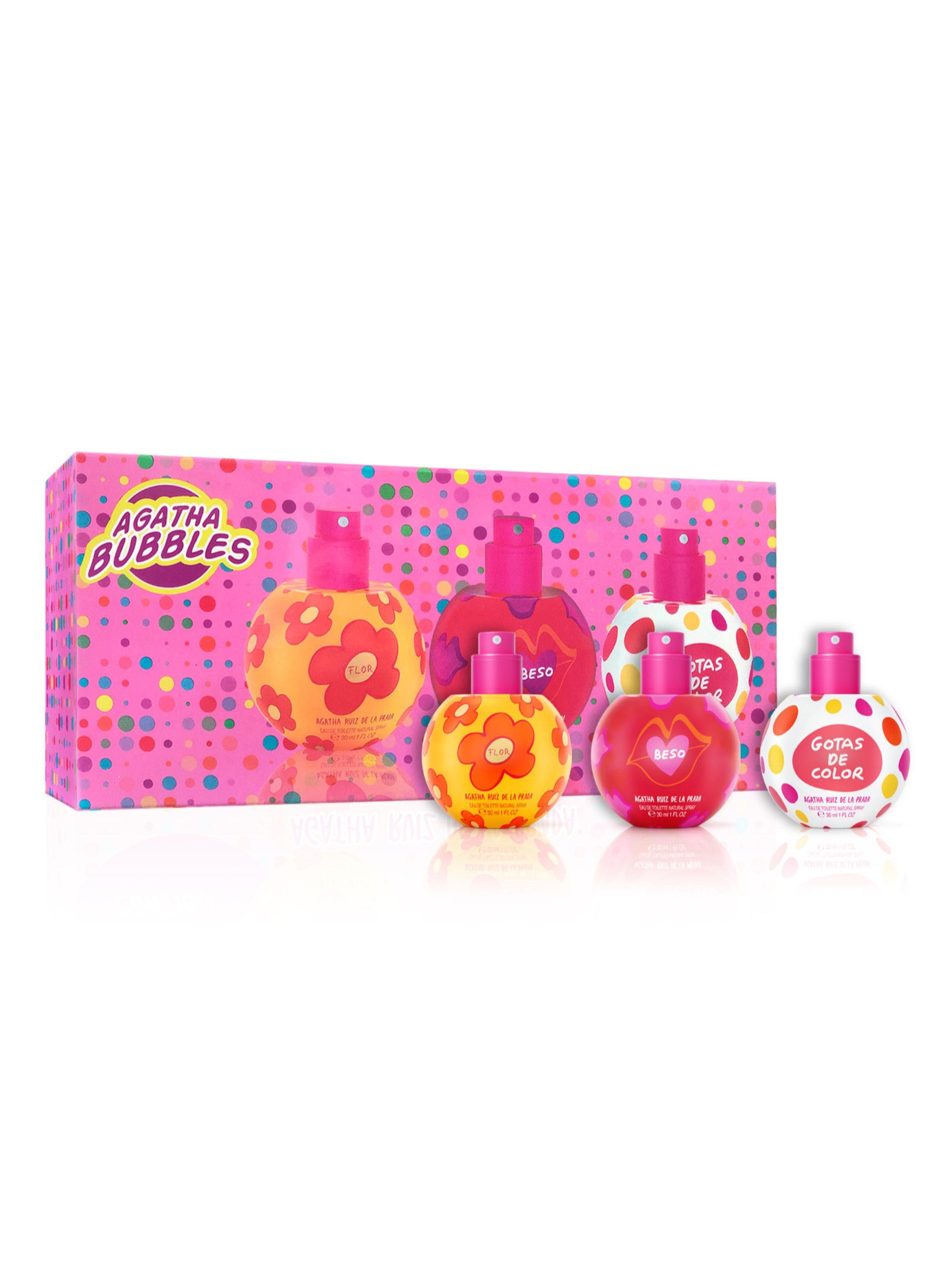 Set Perfumes Agatha Ruiz de la Prada Bubbles Gotas de Color EDT 30 ml + Beso DT 30 ml + Flor EDT 30 ml-4