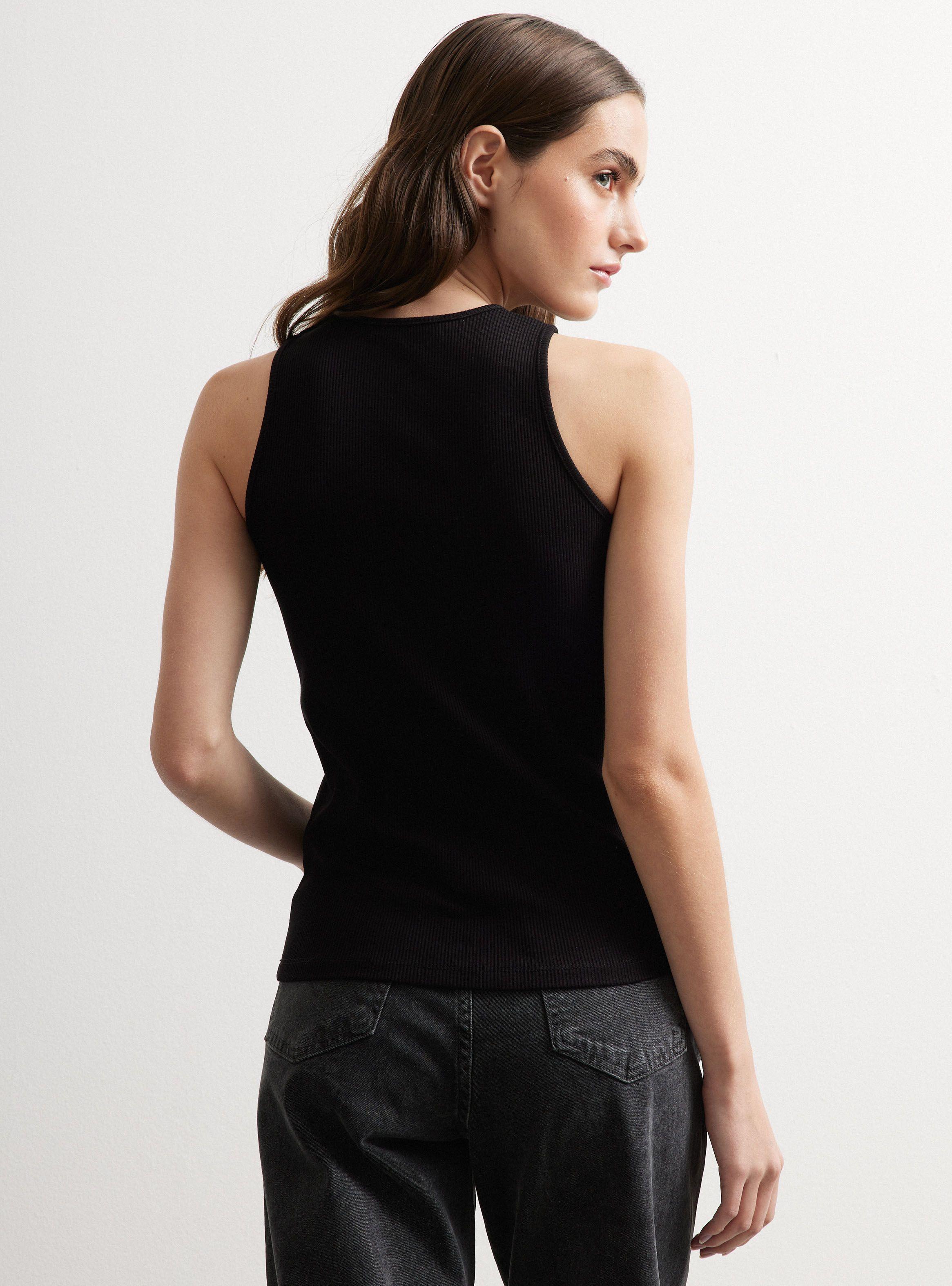 Polera Top Rib Halter Cut Out-1