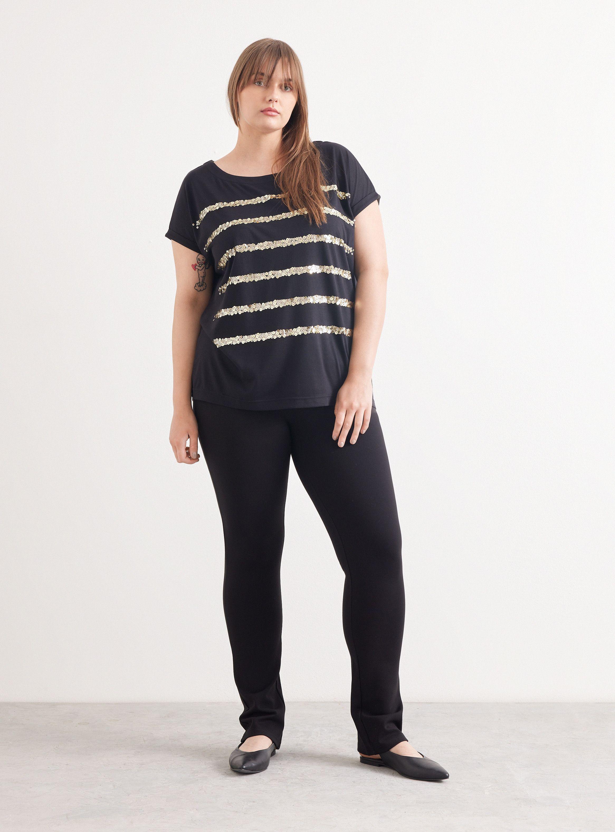 Pantalón Tipo Calza Bolsillos y Cierre Metalizado-4