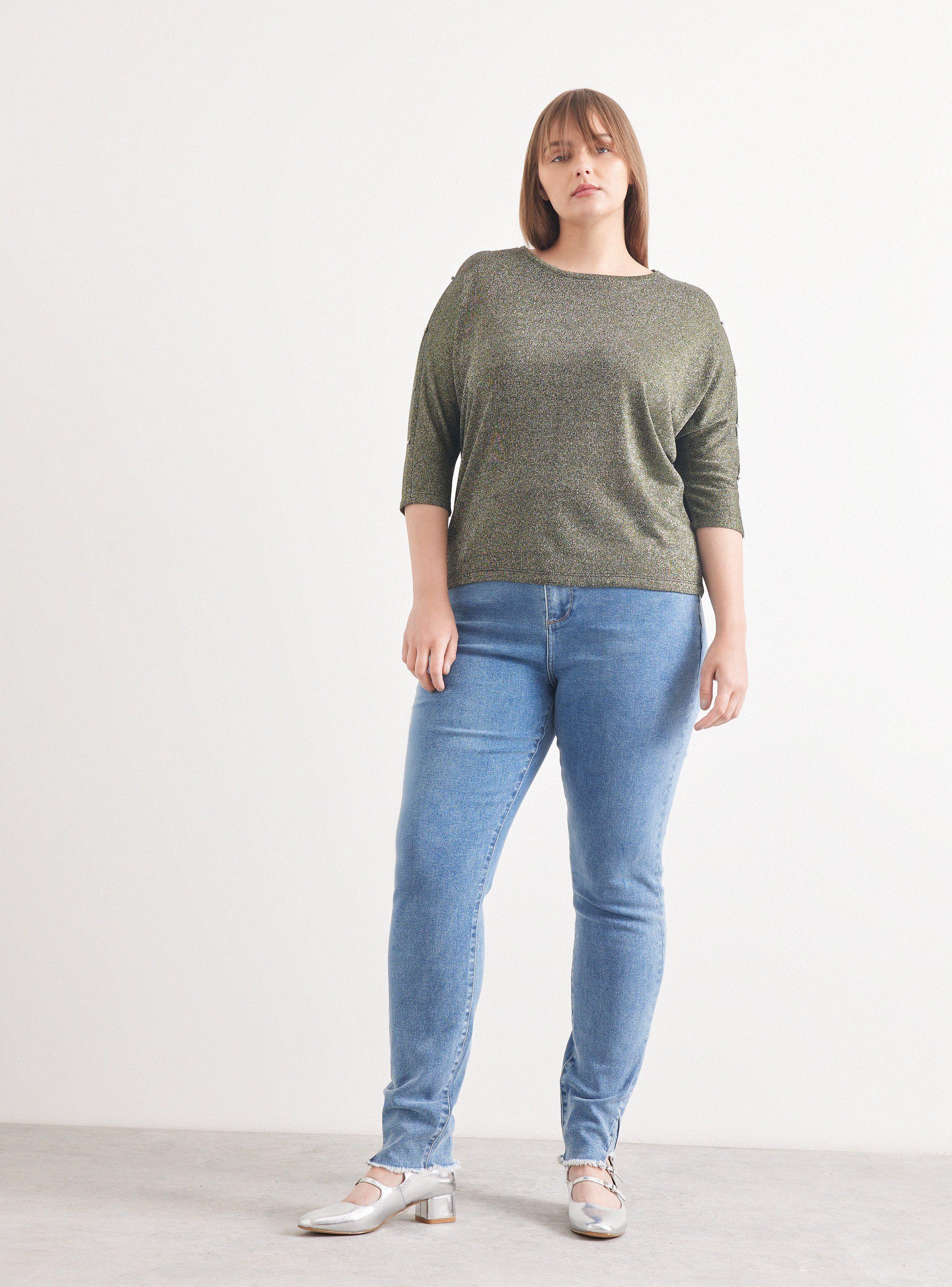 Sweater Jaspeado con Abertura y Decoración-4