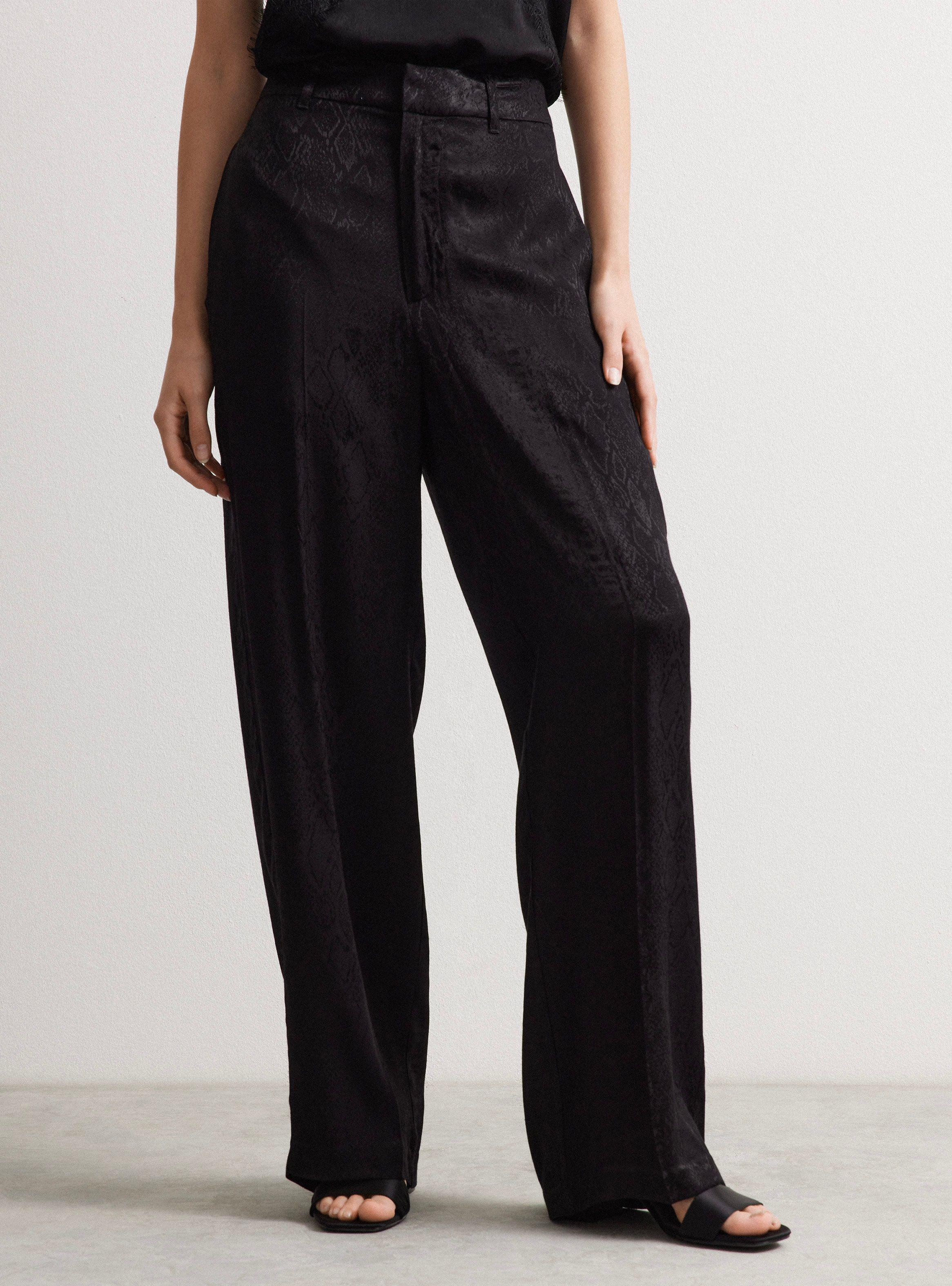 Pantalón De Vestir Satín Jacquard Fluido-0