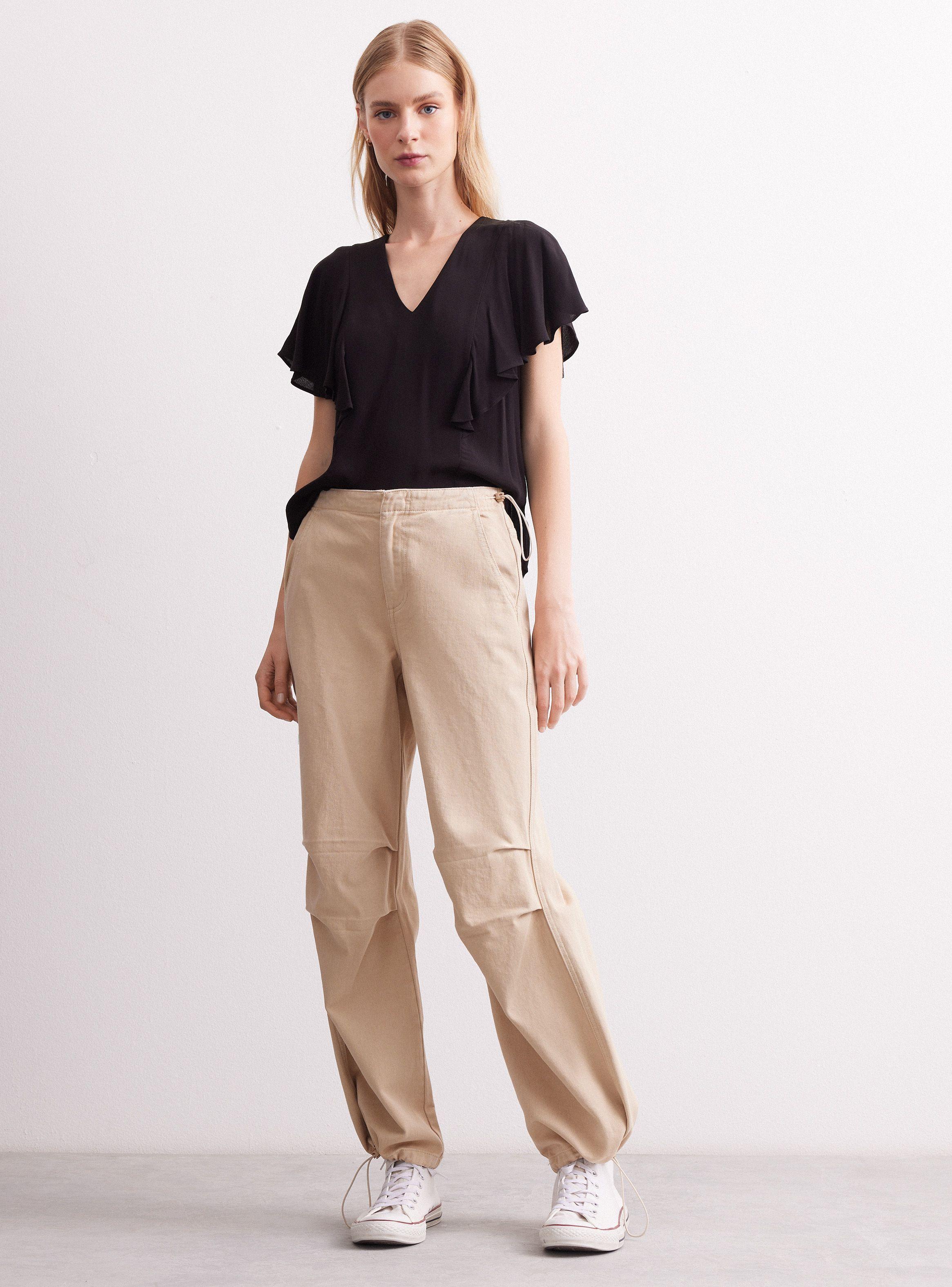 Blusa Escote V Con Manga Vuelos Fluida-4