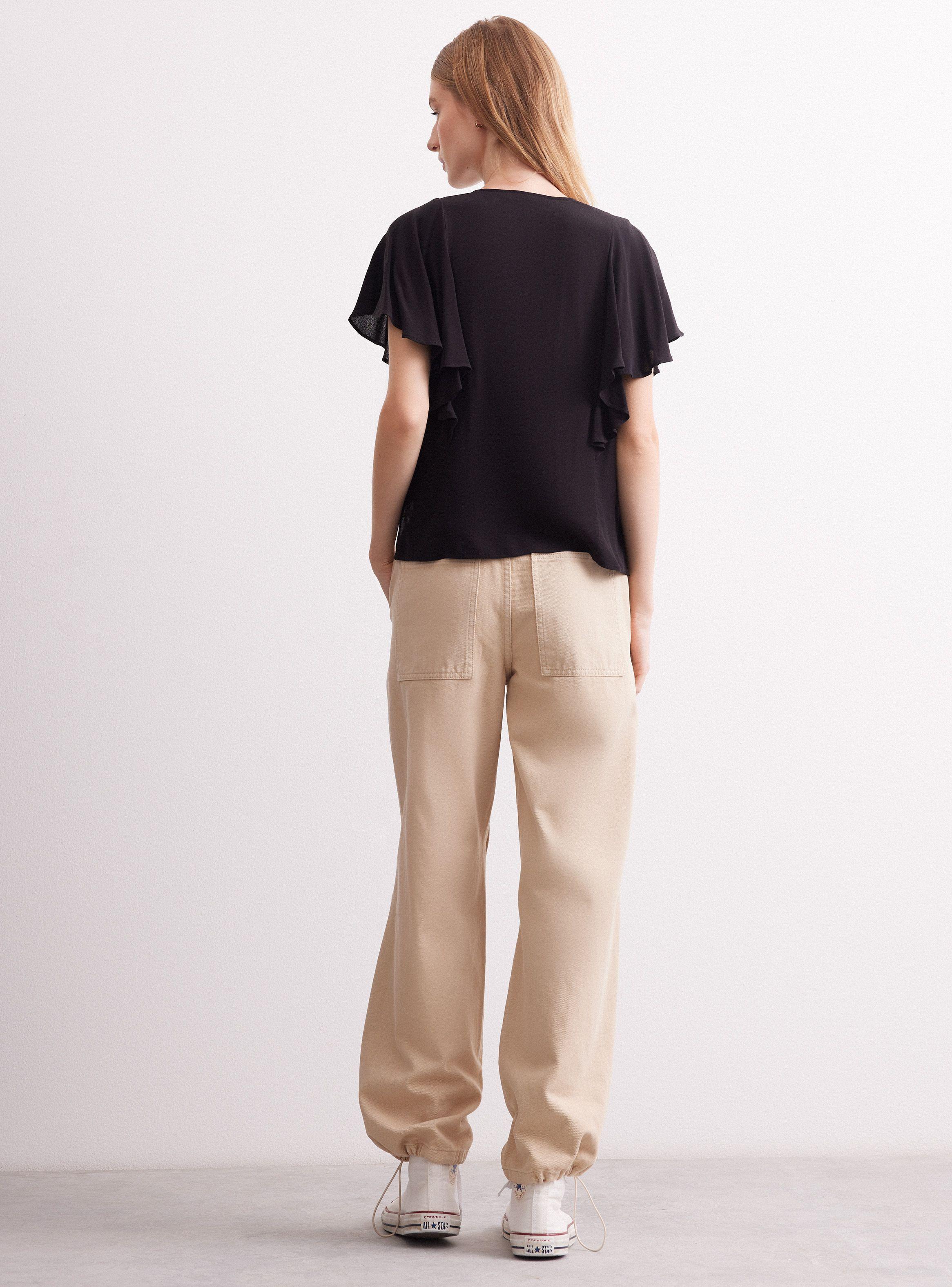 Blusa Escote V Con Manga Vuelos Fluida-5
