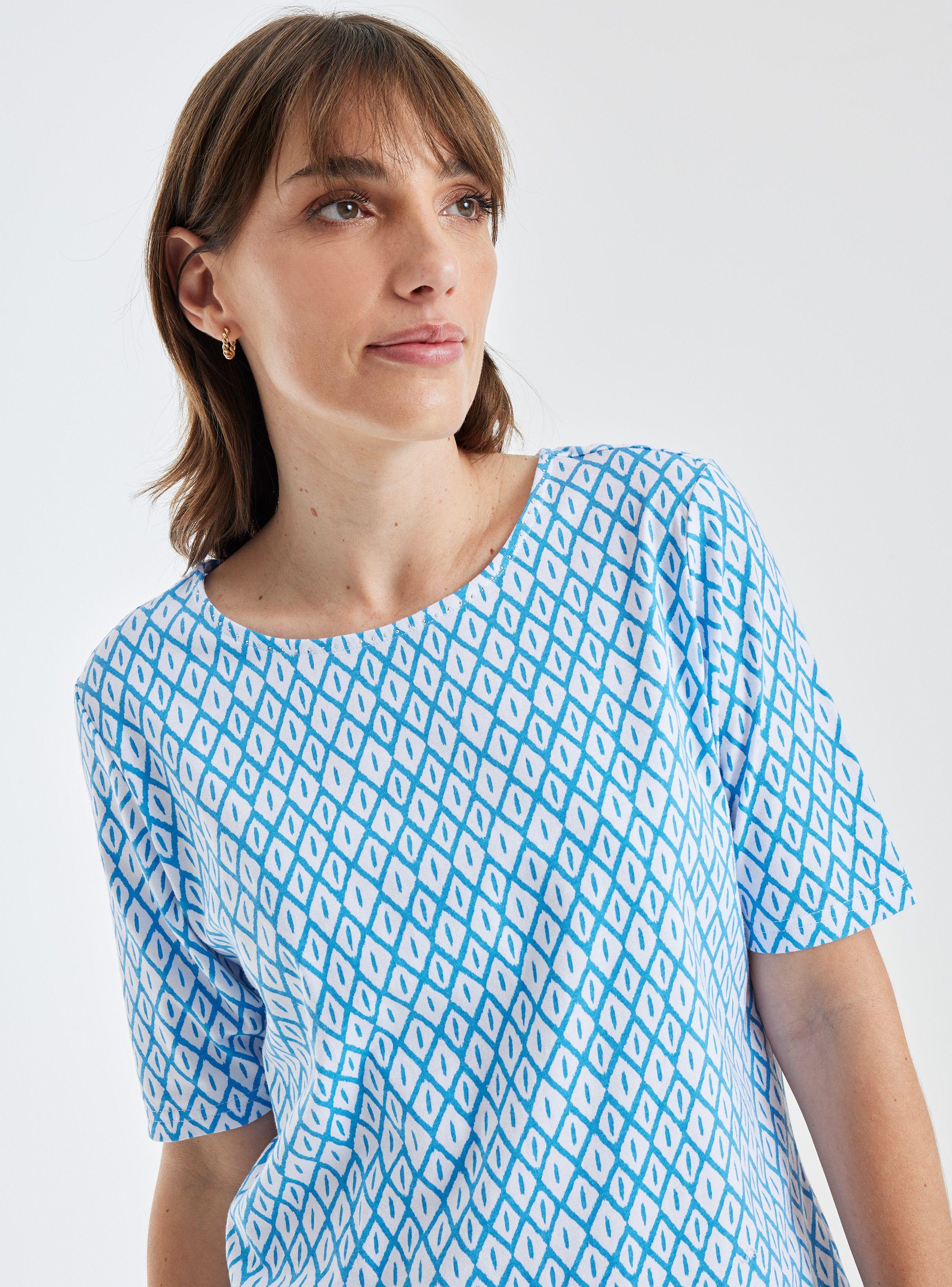 Polera Estampada con Brillos en Escote-2
