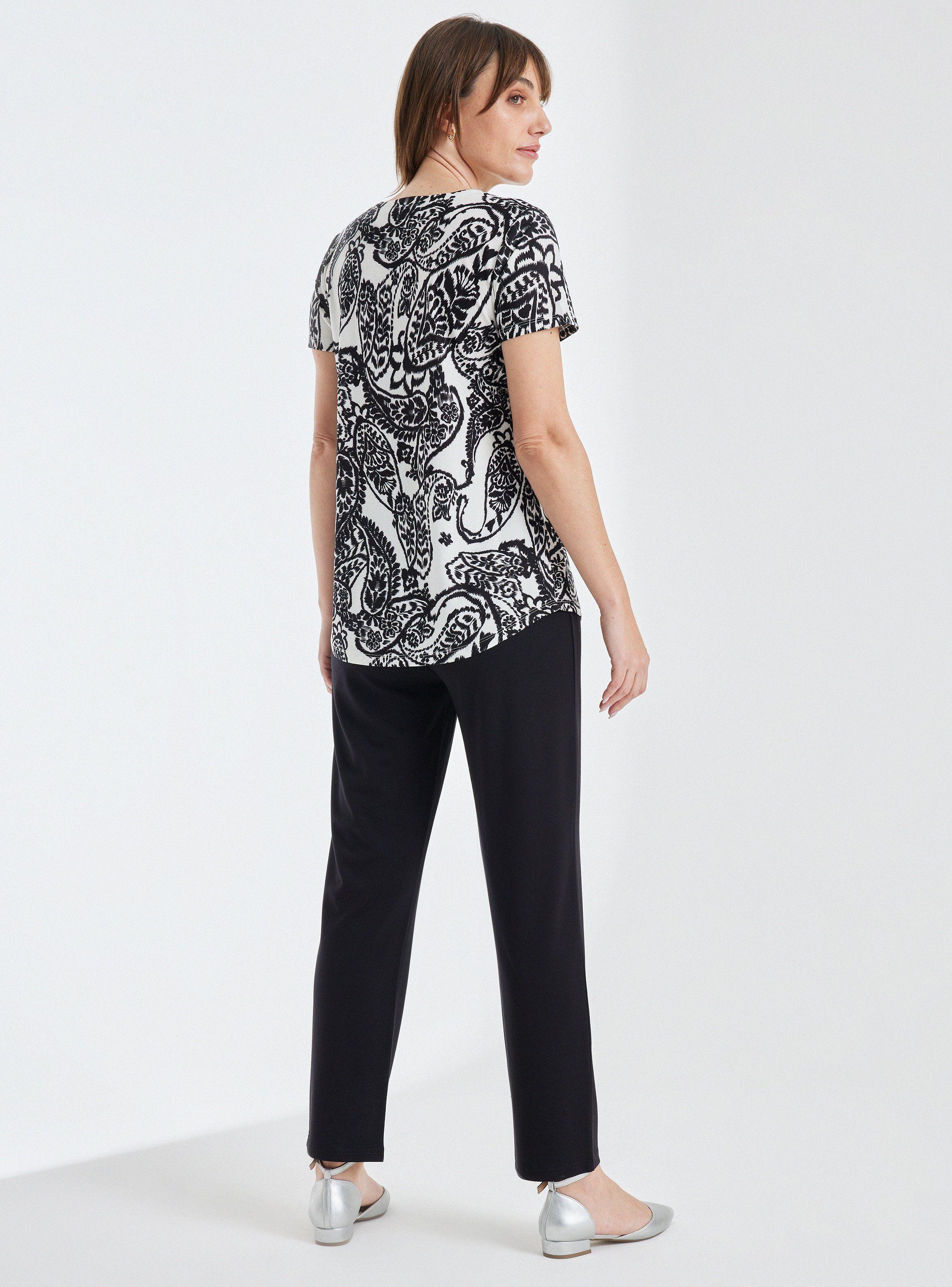 Polera Estampado Bicolor Escote V-5
