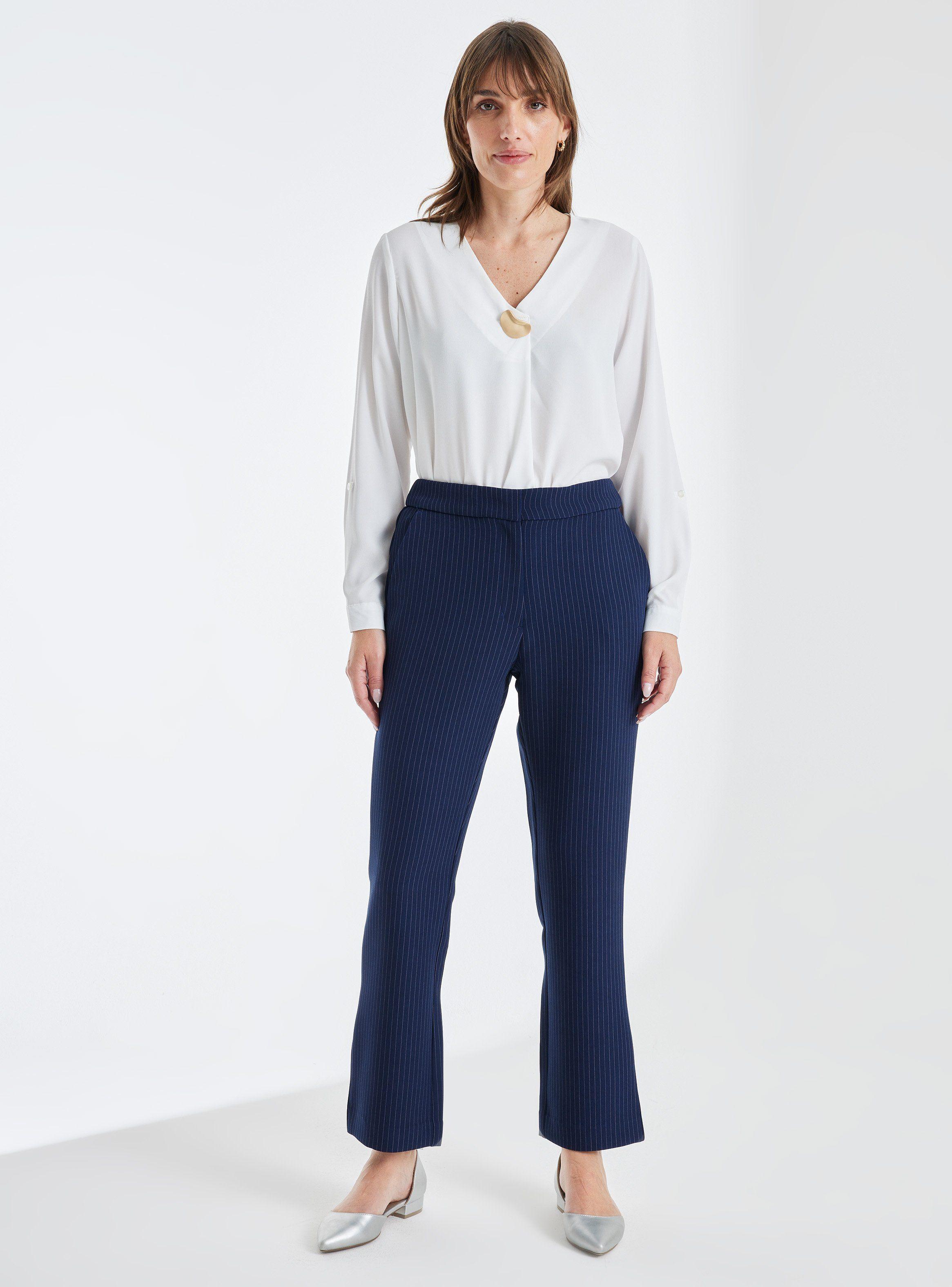 Pantalón De Vestir Tiro Medio Rayas Diplomáticas-4