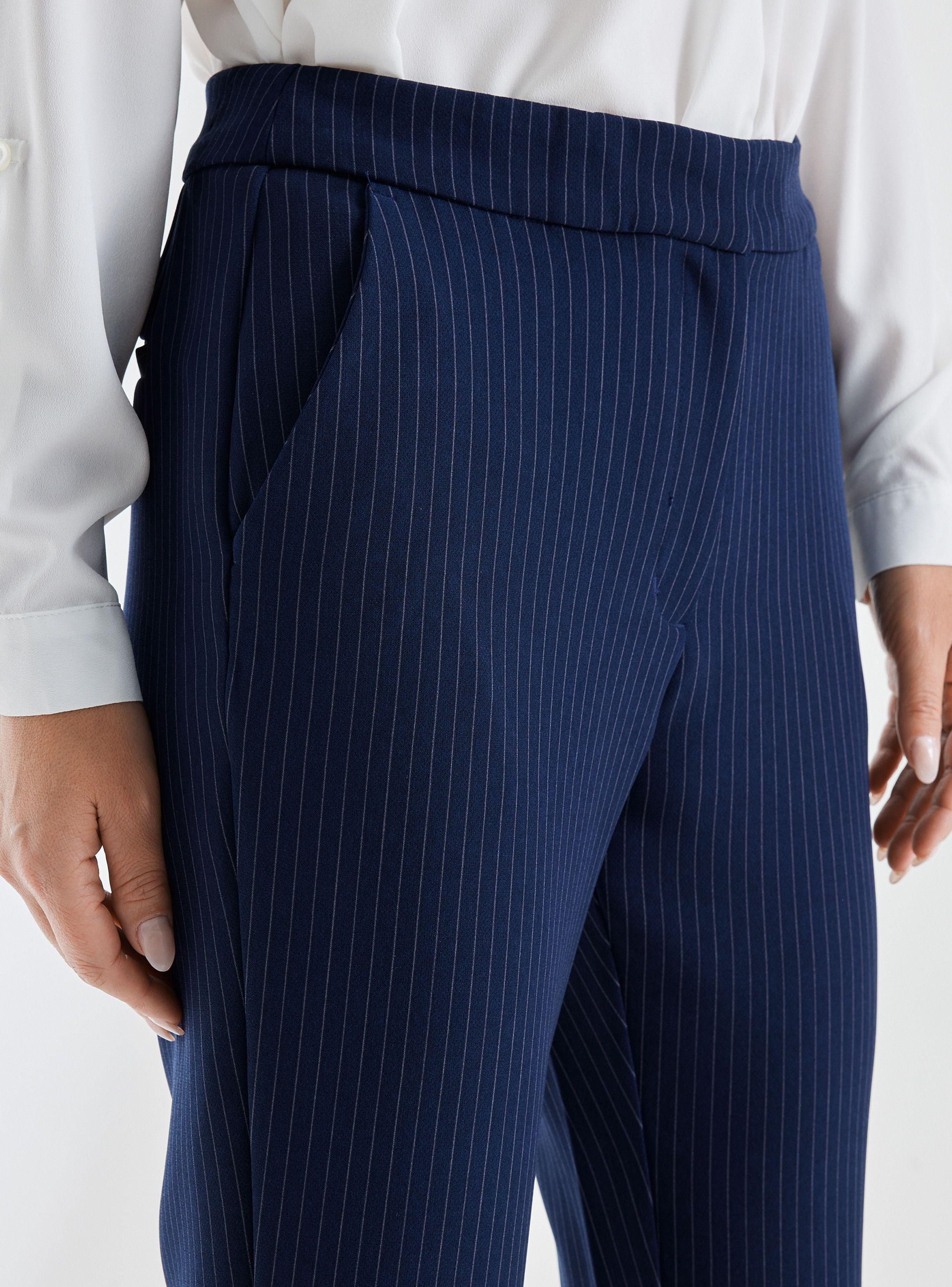 Pantalón De Vestir Tiro Medio Rayas Diplomáticas-2