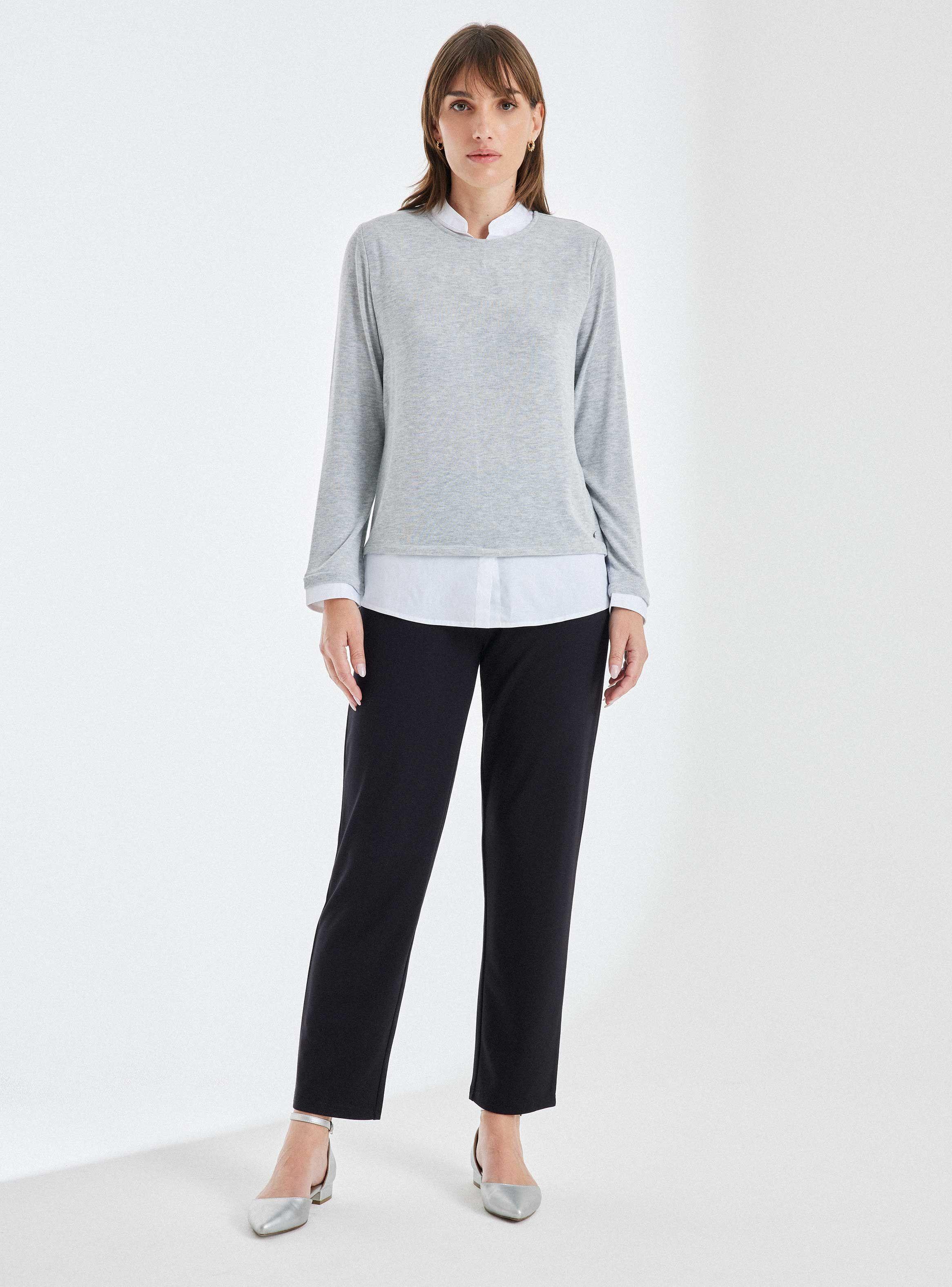 Sweater Manga Tejido Liviano Con Blusa Interior-4