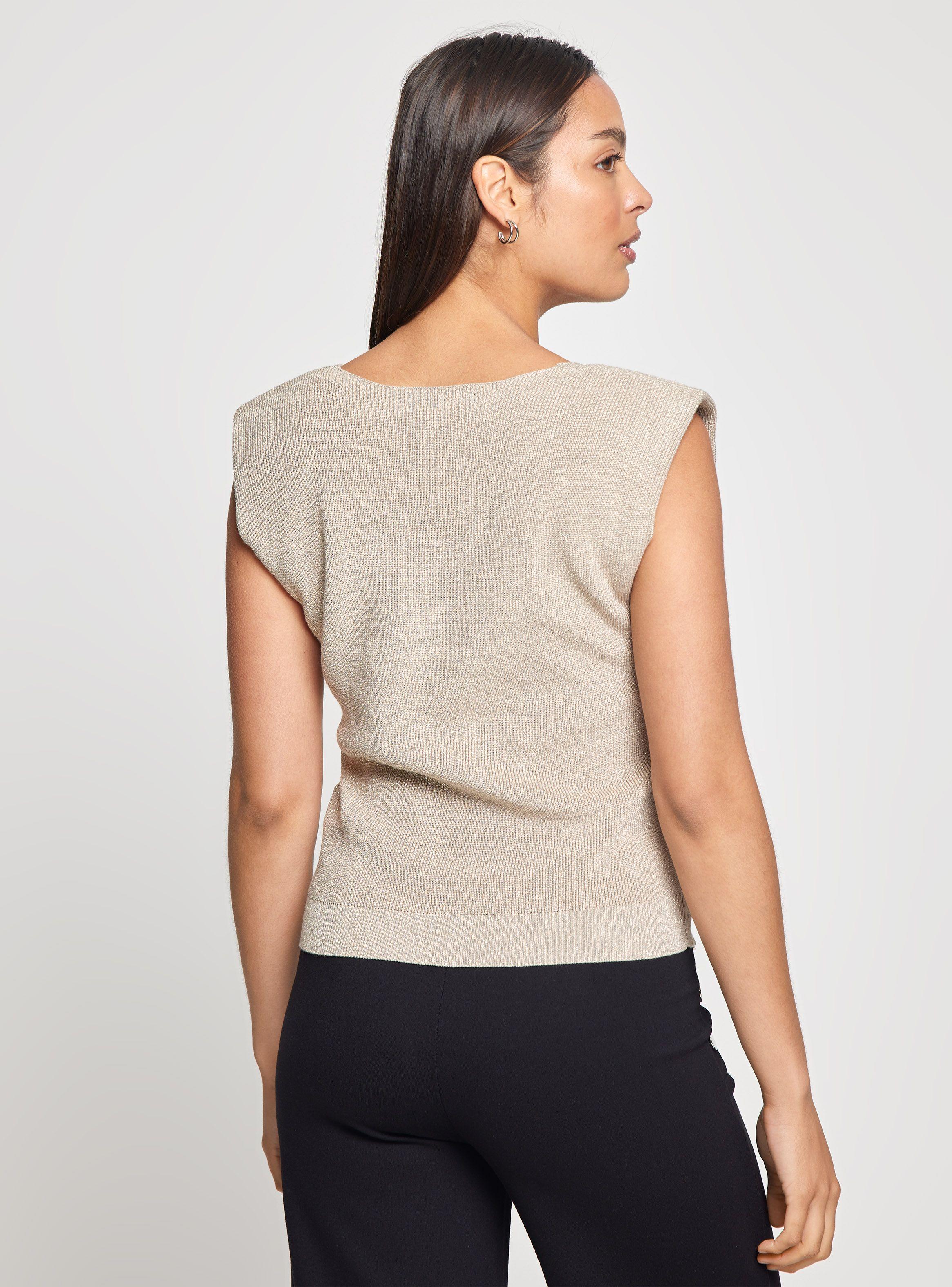 Sweater Hombreras Y Escote En V-1