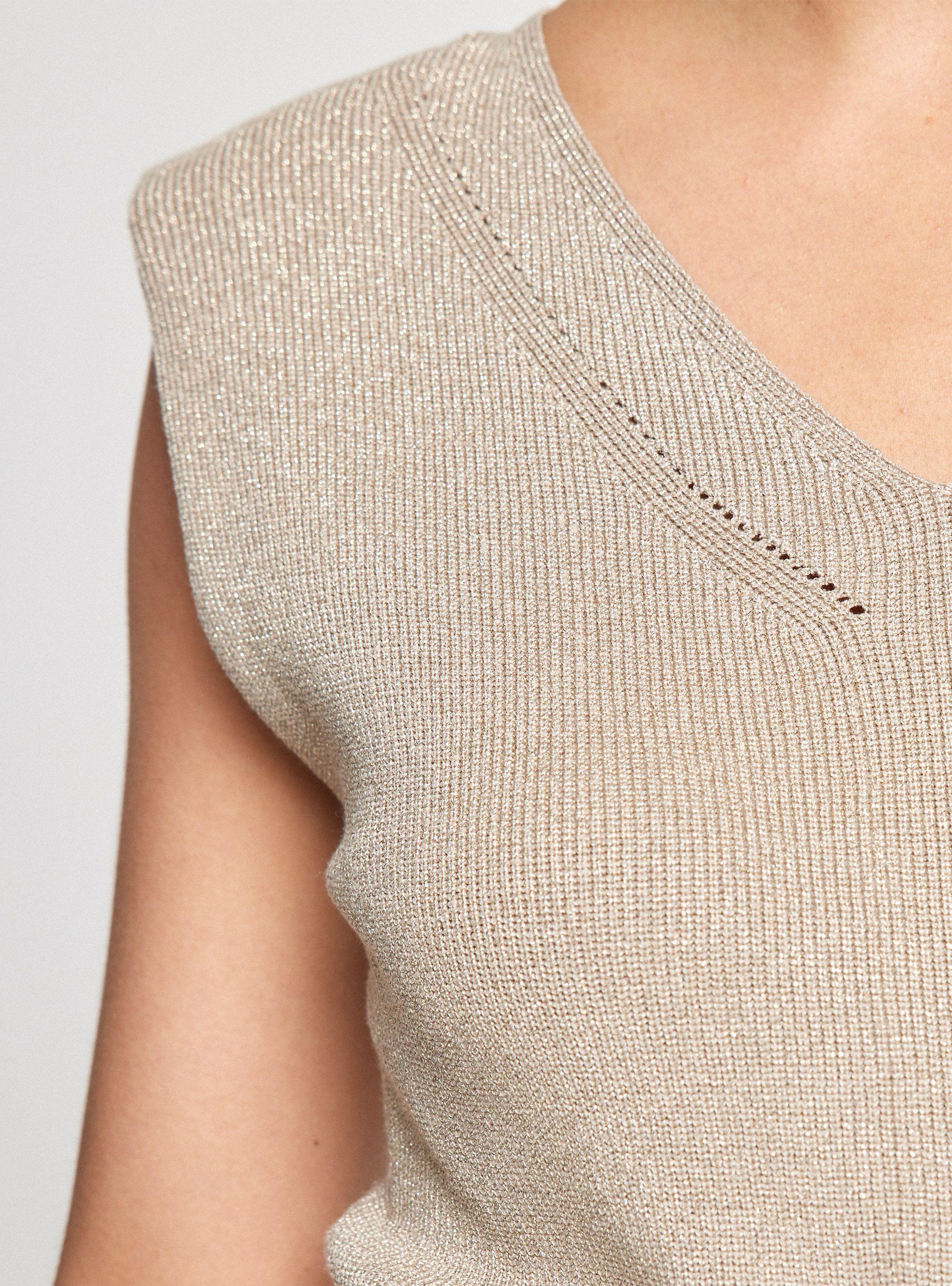 Sweater Hombreras Y Escote En V-3