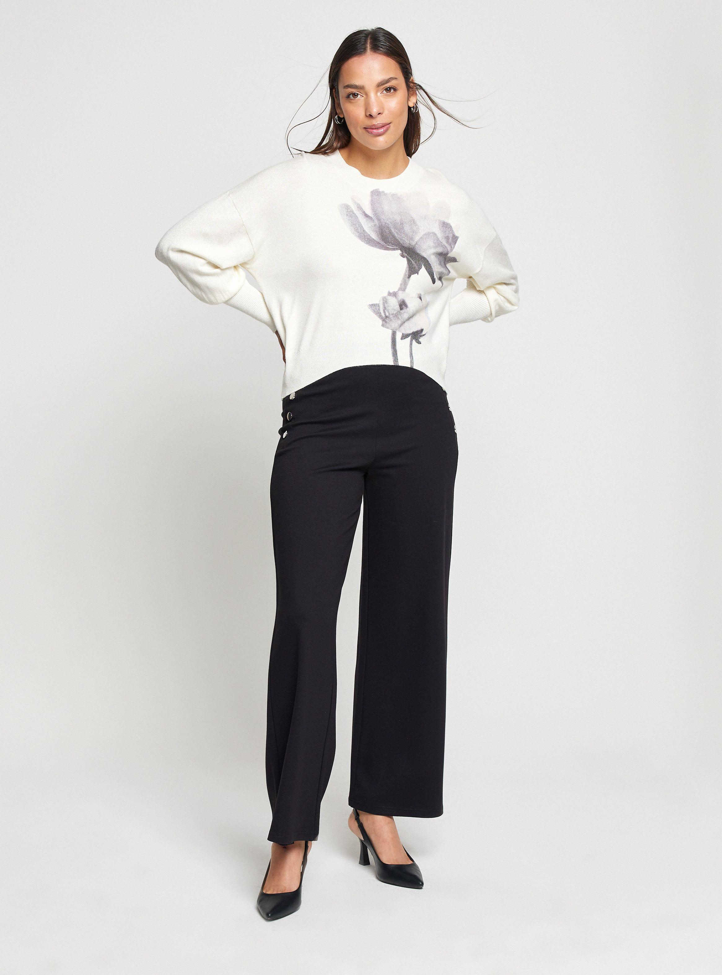 Sweater Estampado Floral Y Manga Abullonada-4
