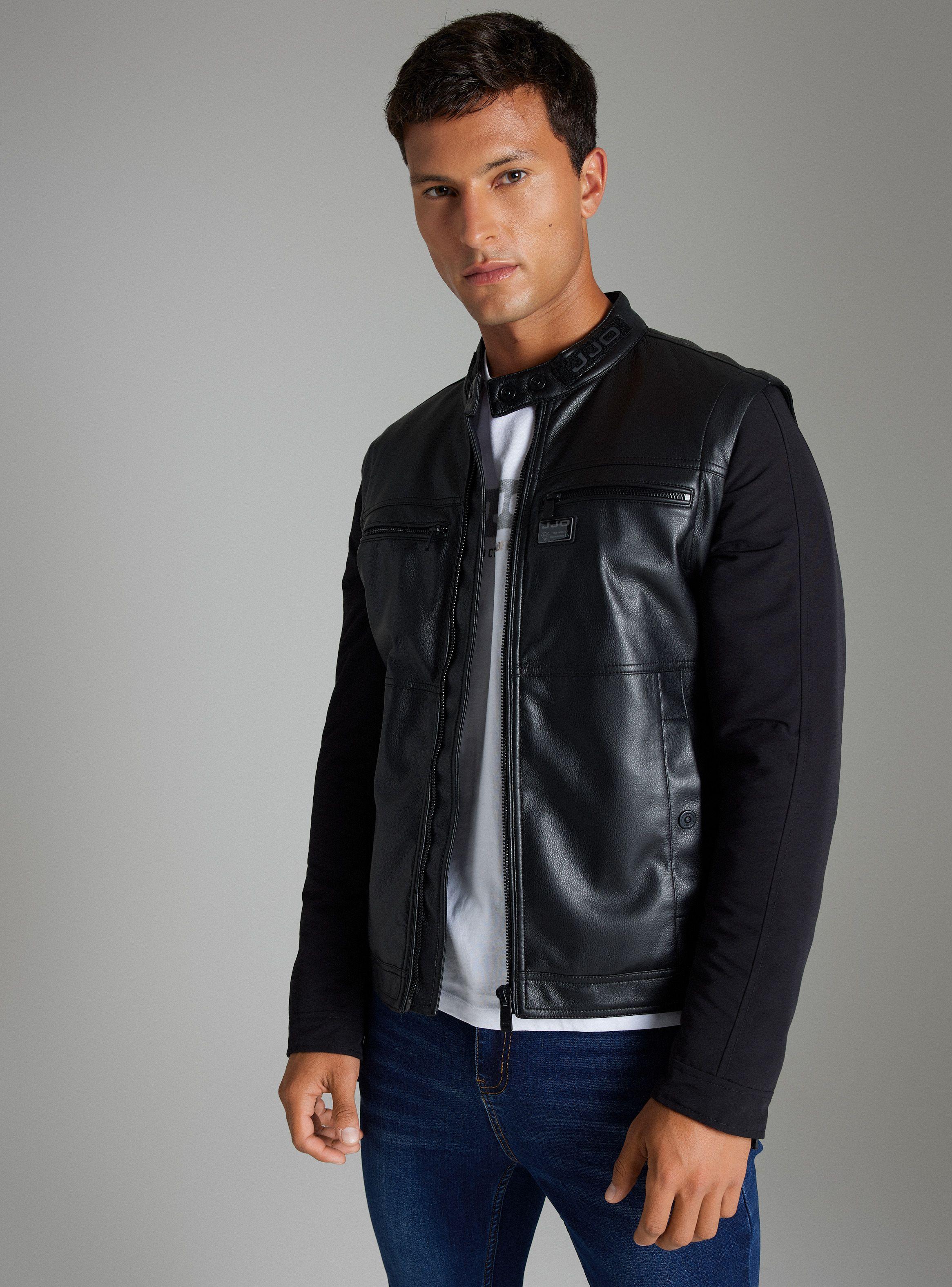 Chaqueta Cuerpo Pu Mangas Nylon Desmontables-0