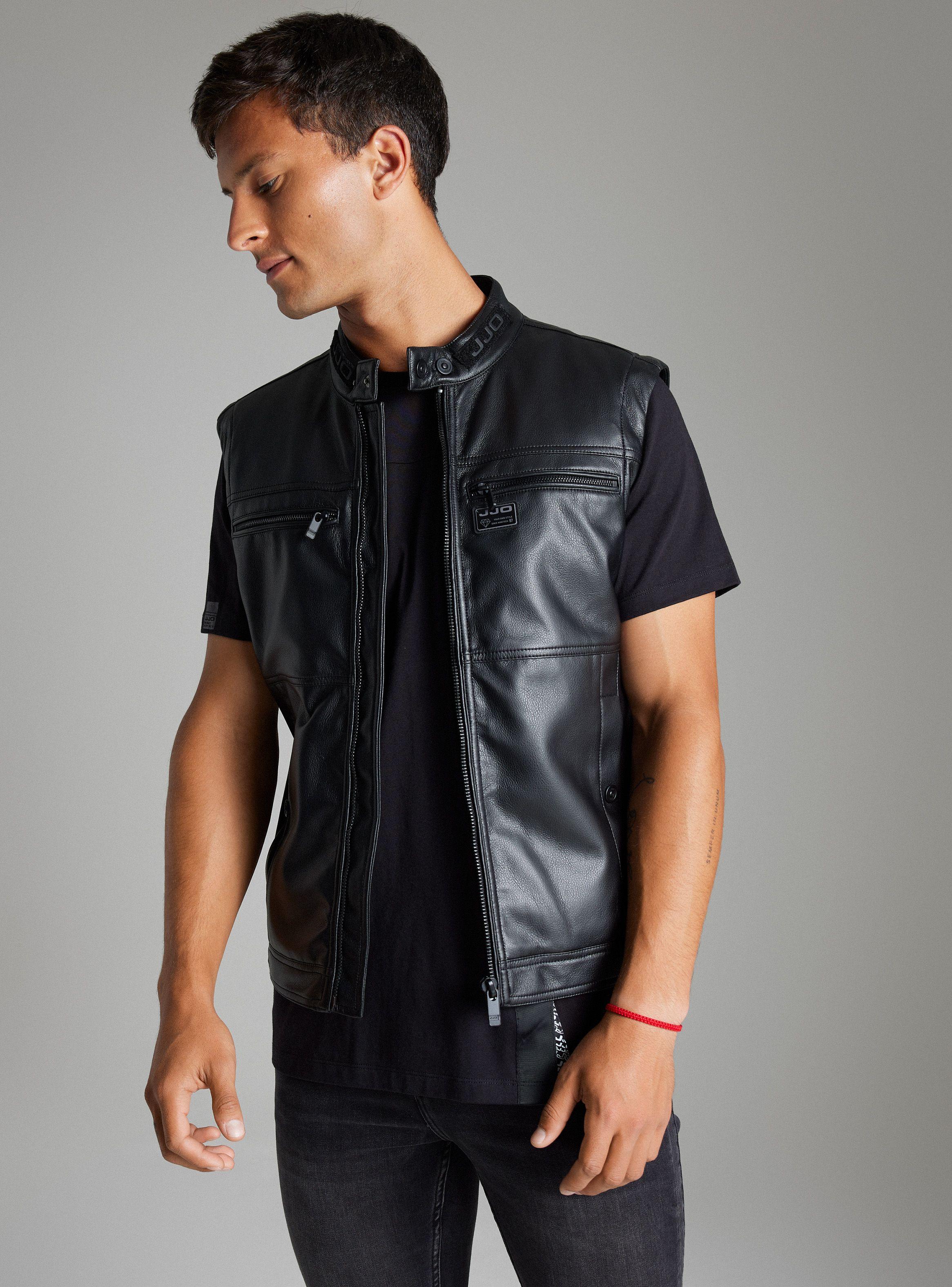 Chaqueta Cuerpo Pu Mangas Nylon Desmontables-3