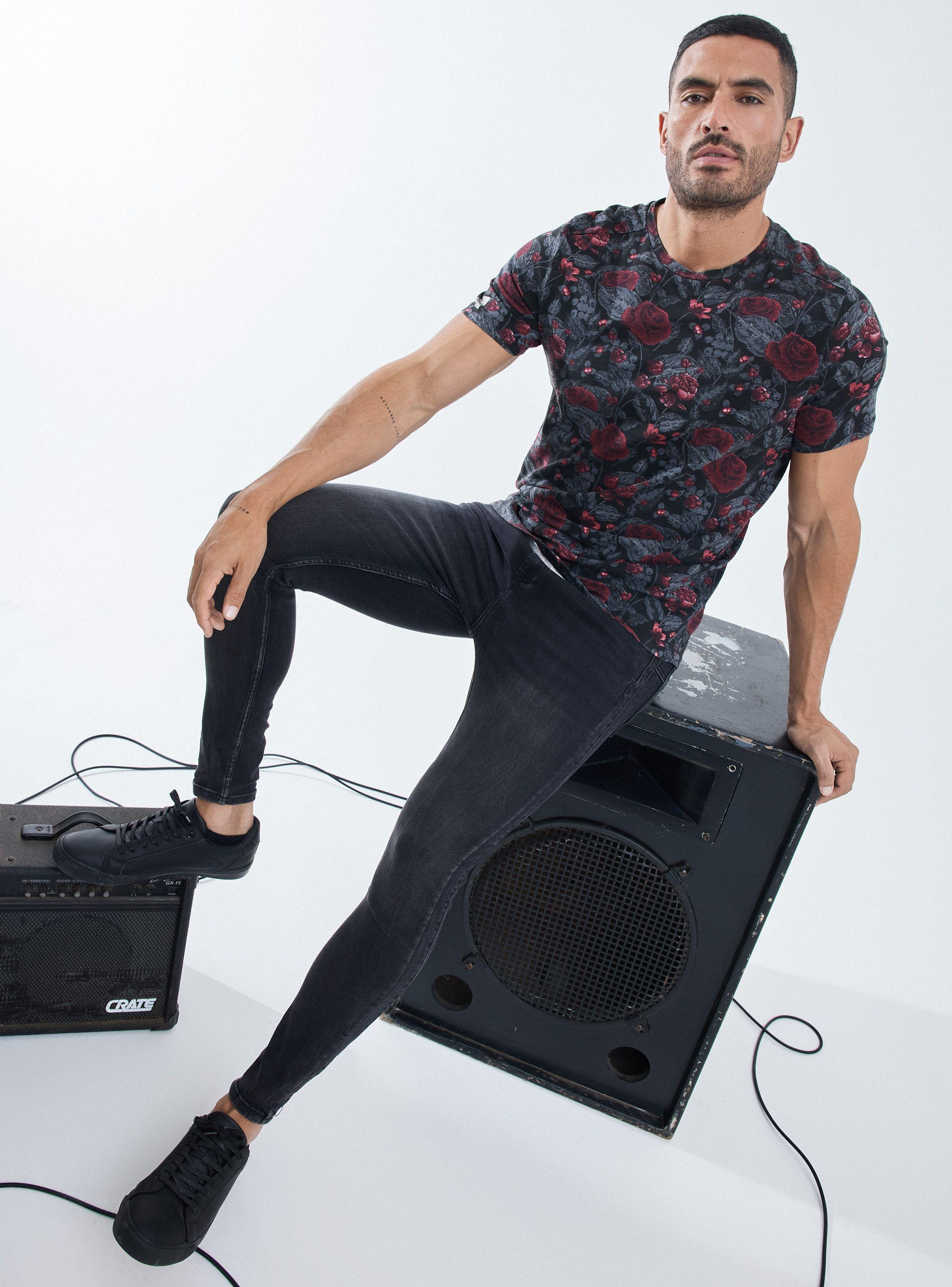 Jeans Bolsillos Rectos, Negro-4