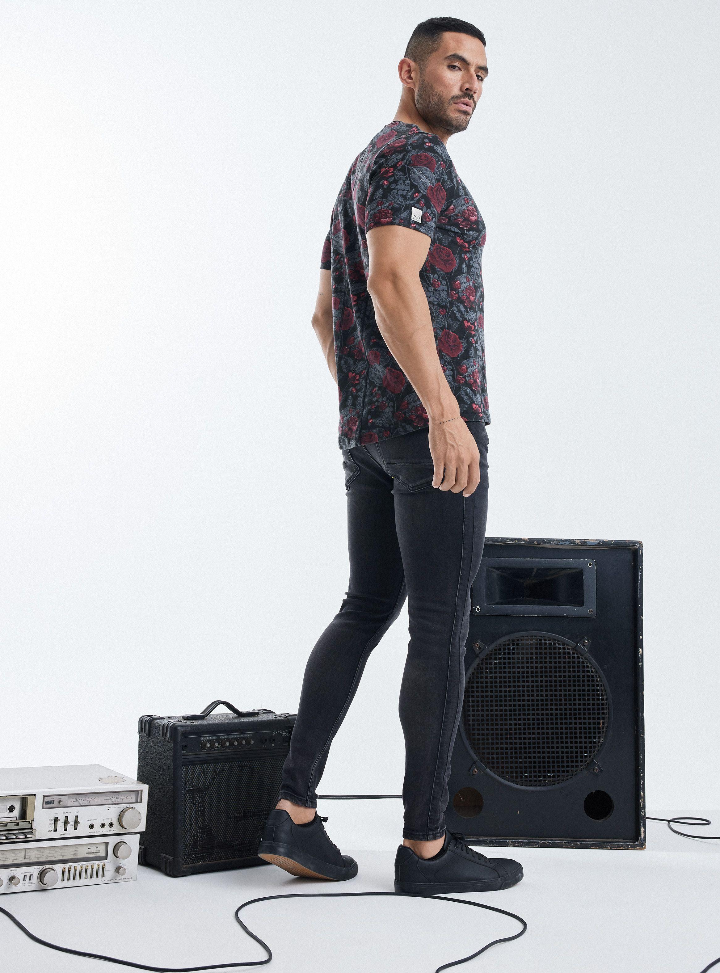 Jeans Bolsillos Rectos, Negro-5