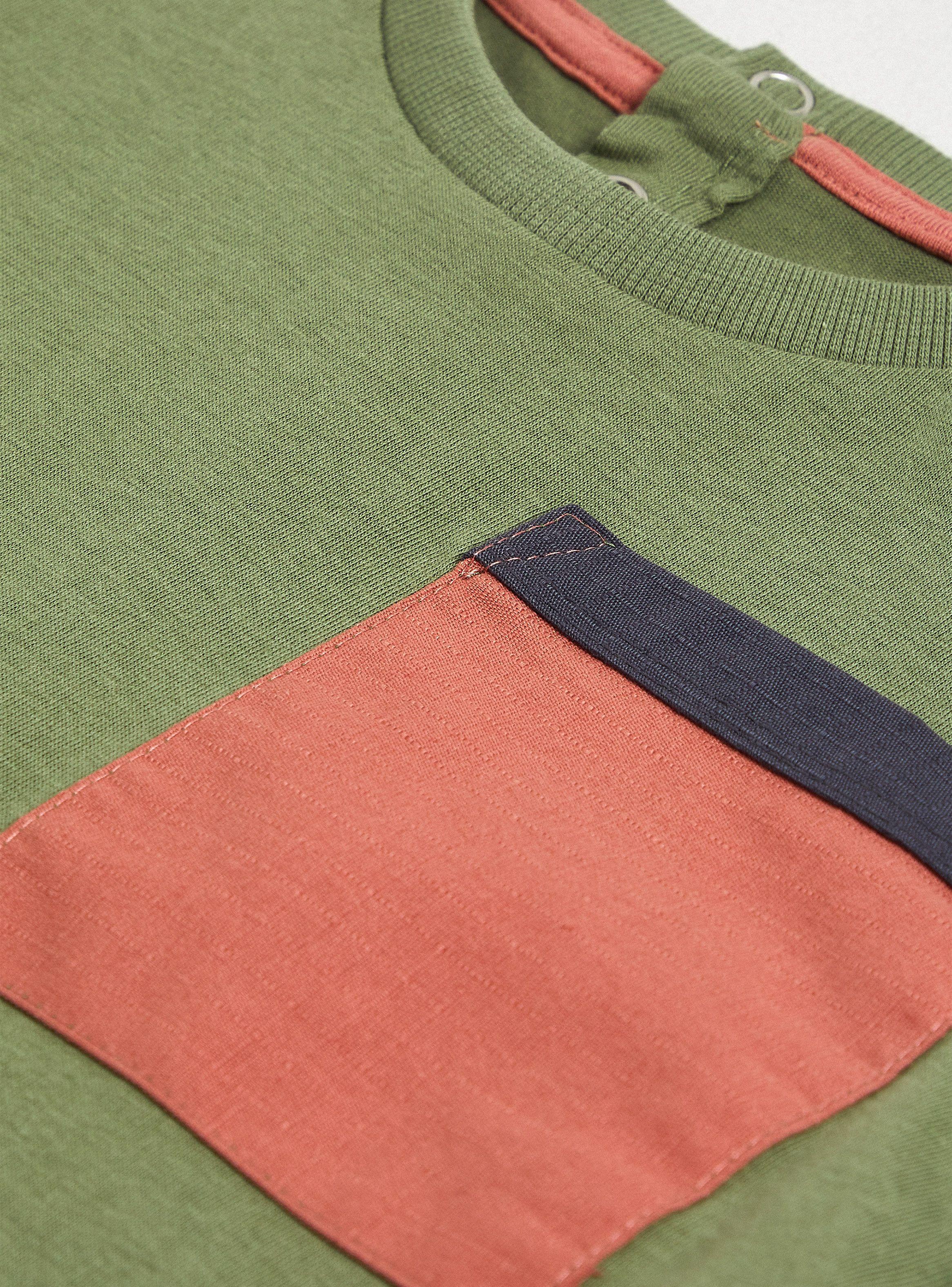 Polera Bolsillo Delantero Color Contraste-2