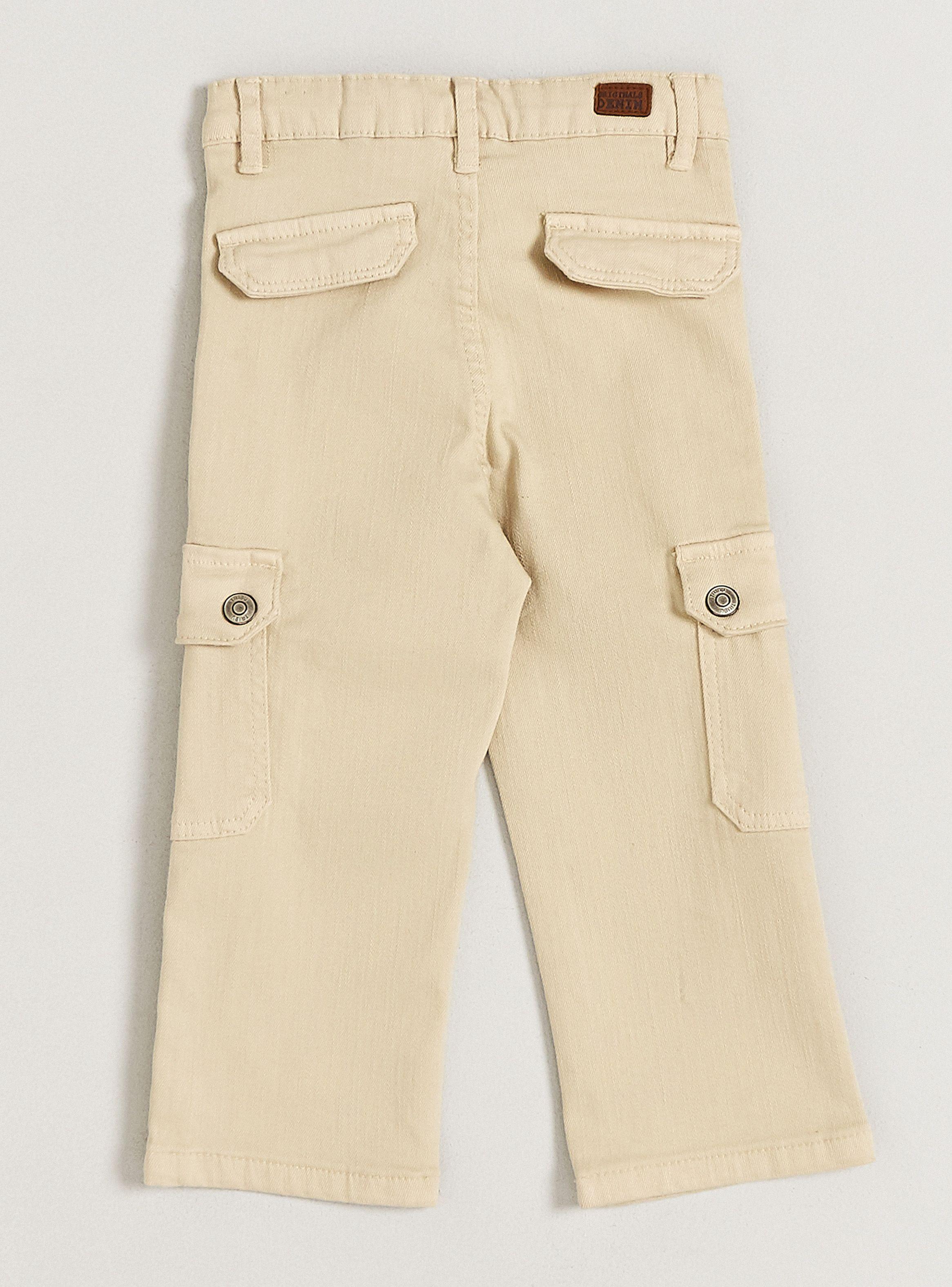 Pantalón Color con Bolsillos Cargo-1