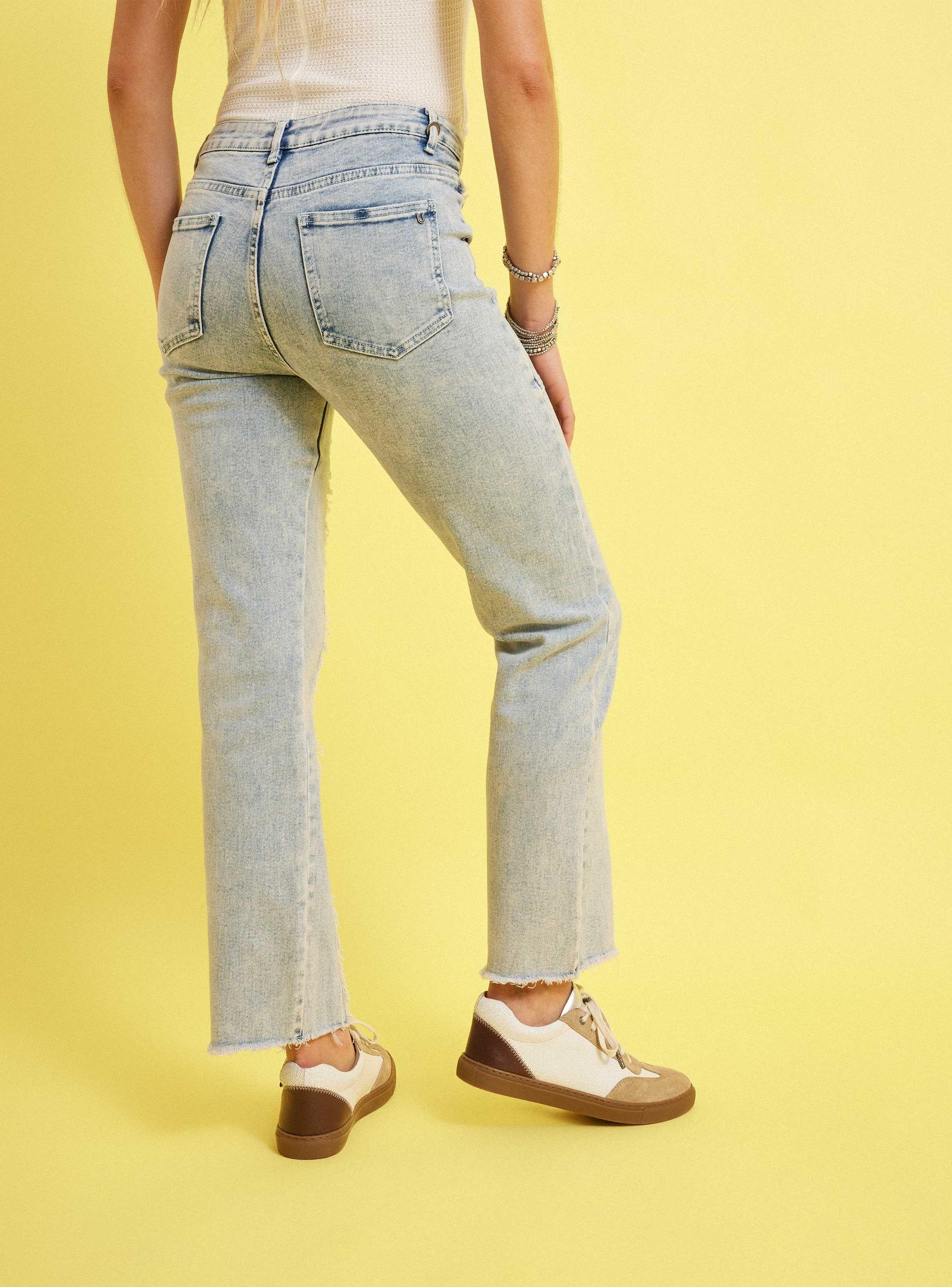 Jeans Cortes Procesado Toque Desgastado-1