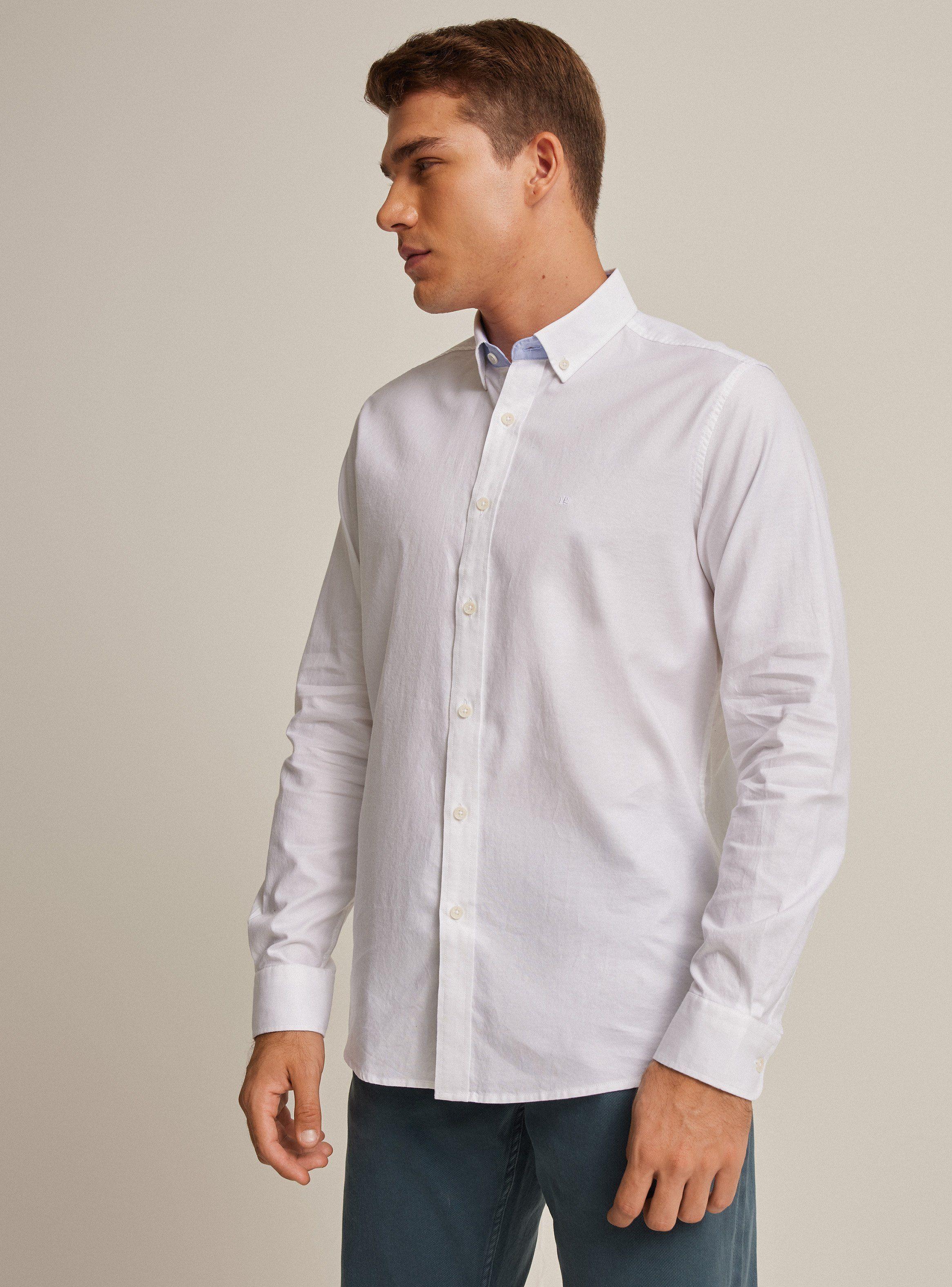 Camisa de Vestir Oxford blanca-0