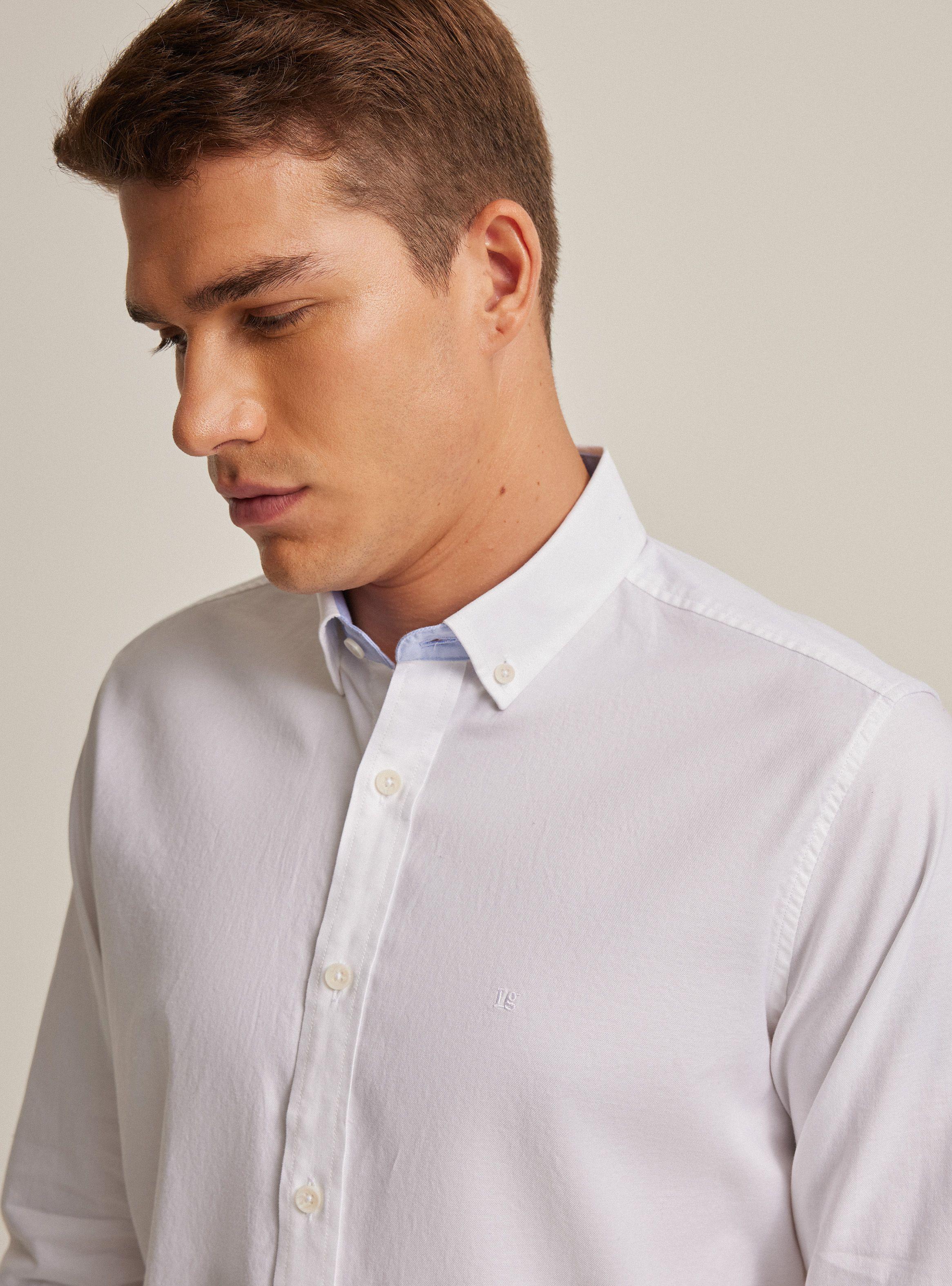 Camisa de Vestir Oxford blanca-2