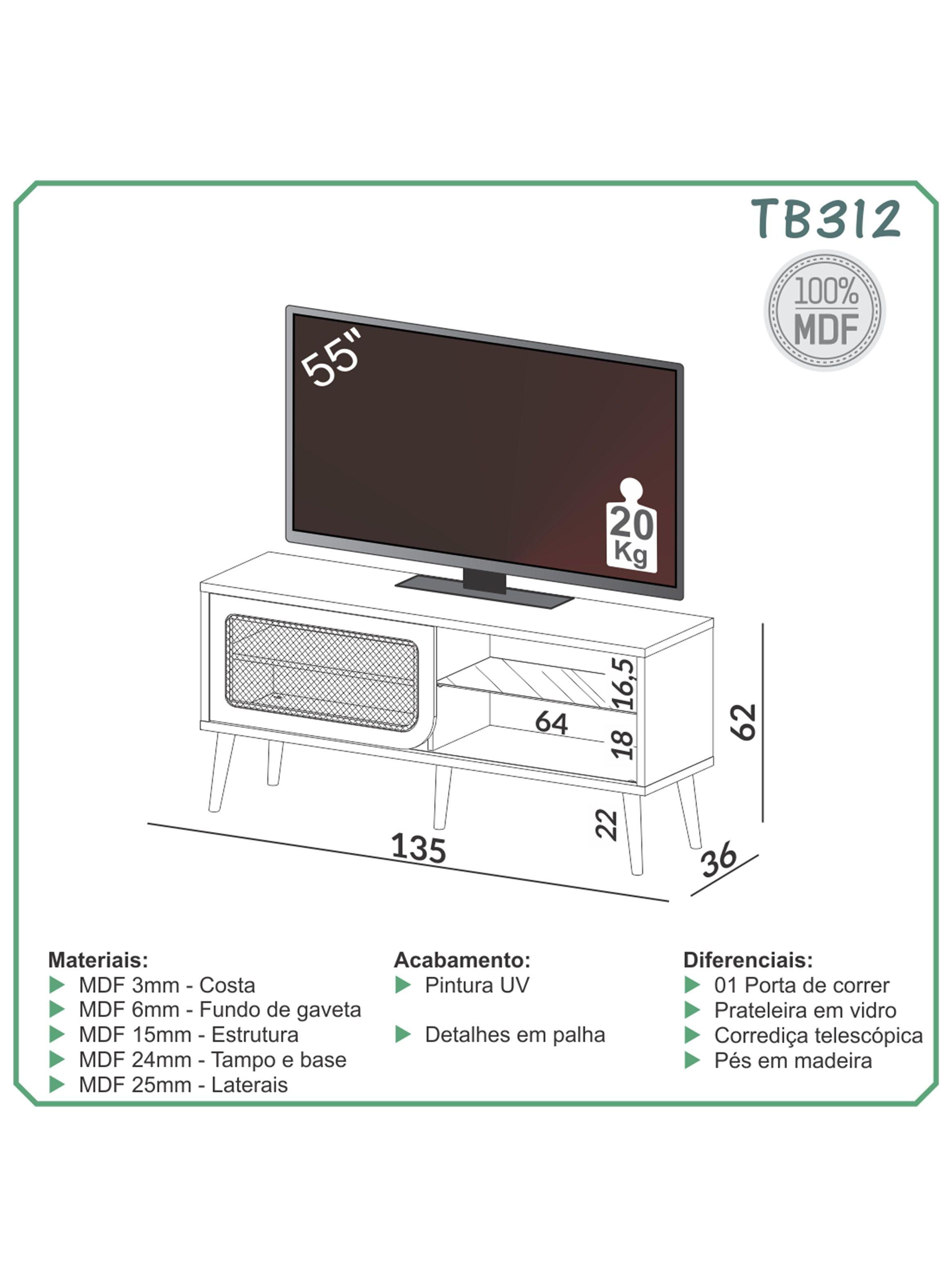 Rack TV 55" TB312-1