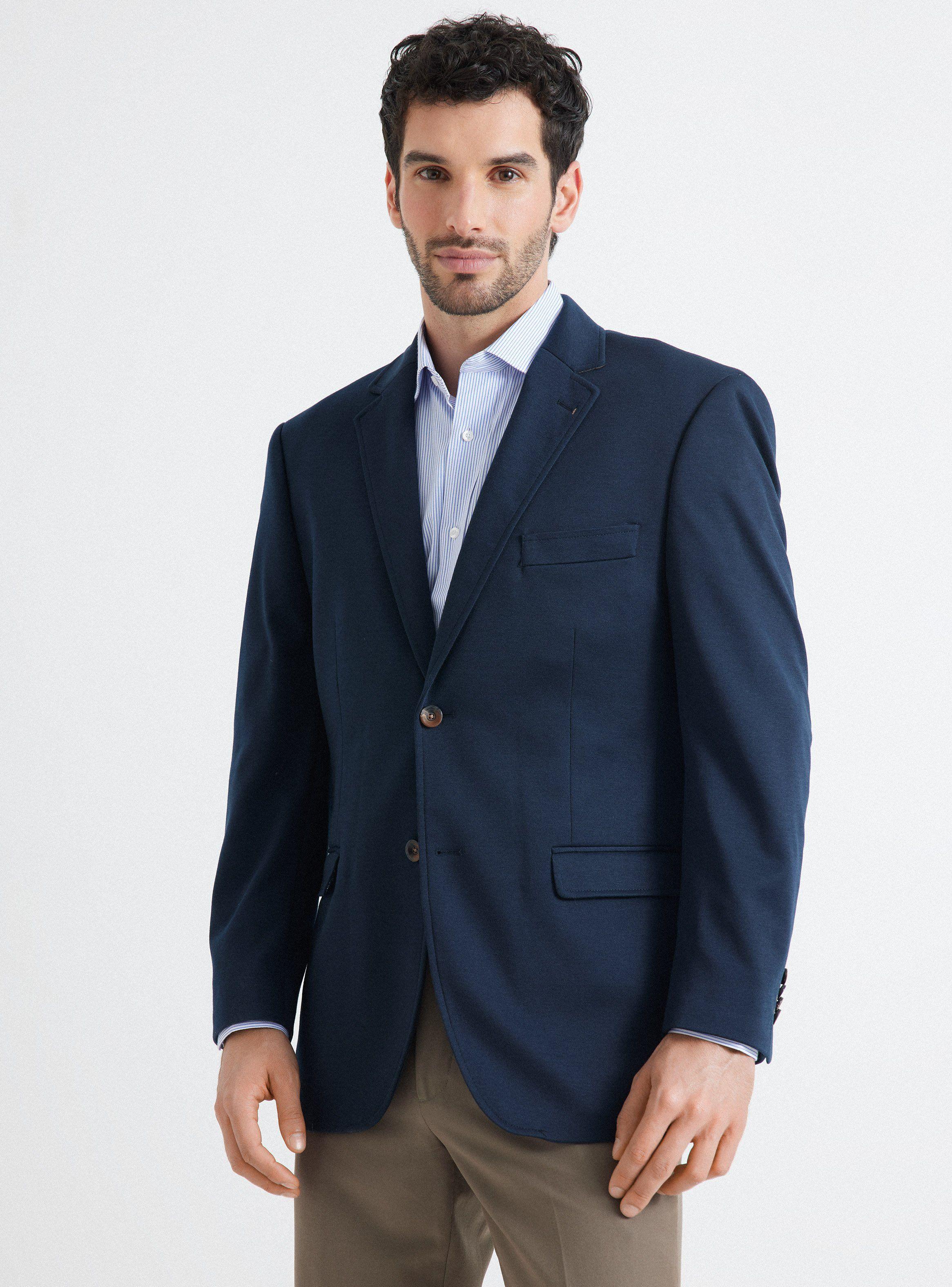 Vestón Recto Paño Liso Regular Fit-0