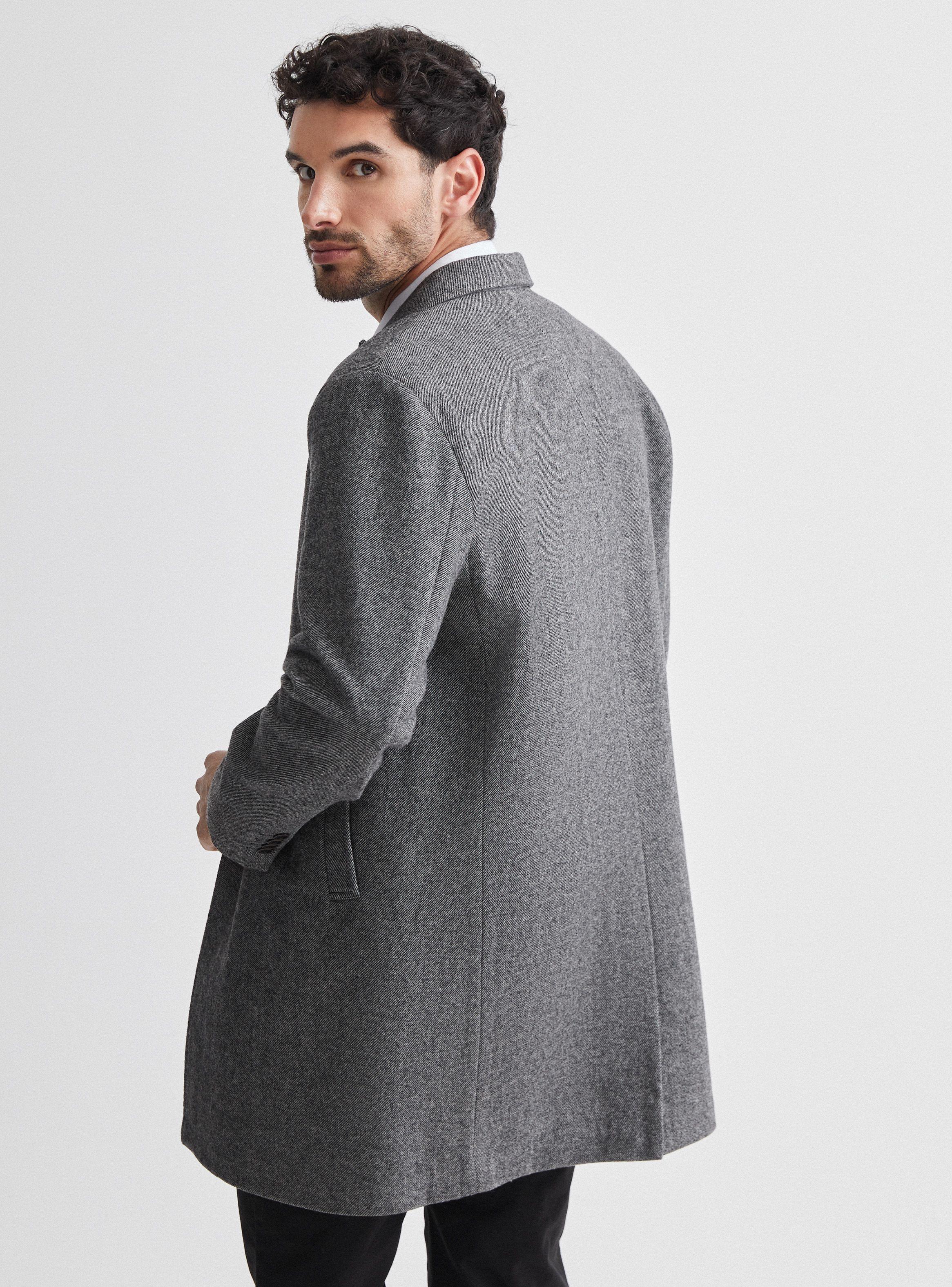 Abrigo Tweed Espigado Slim Fit-1