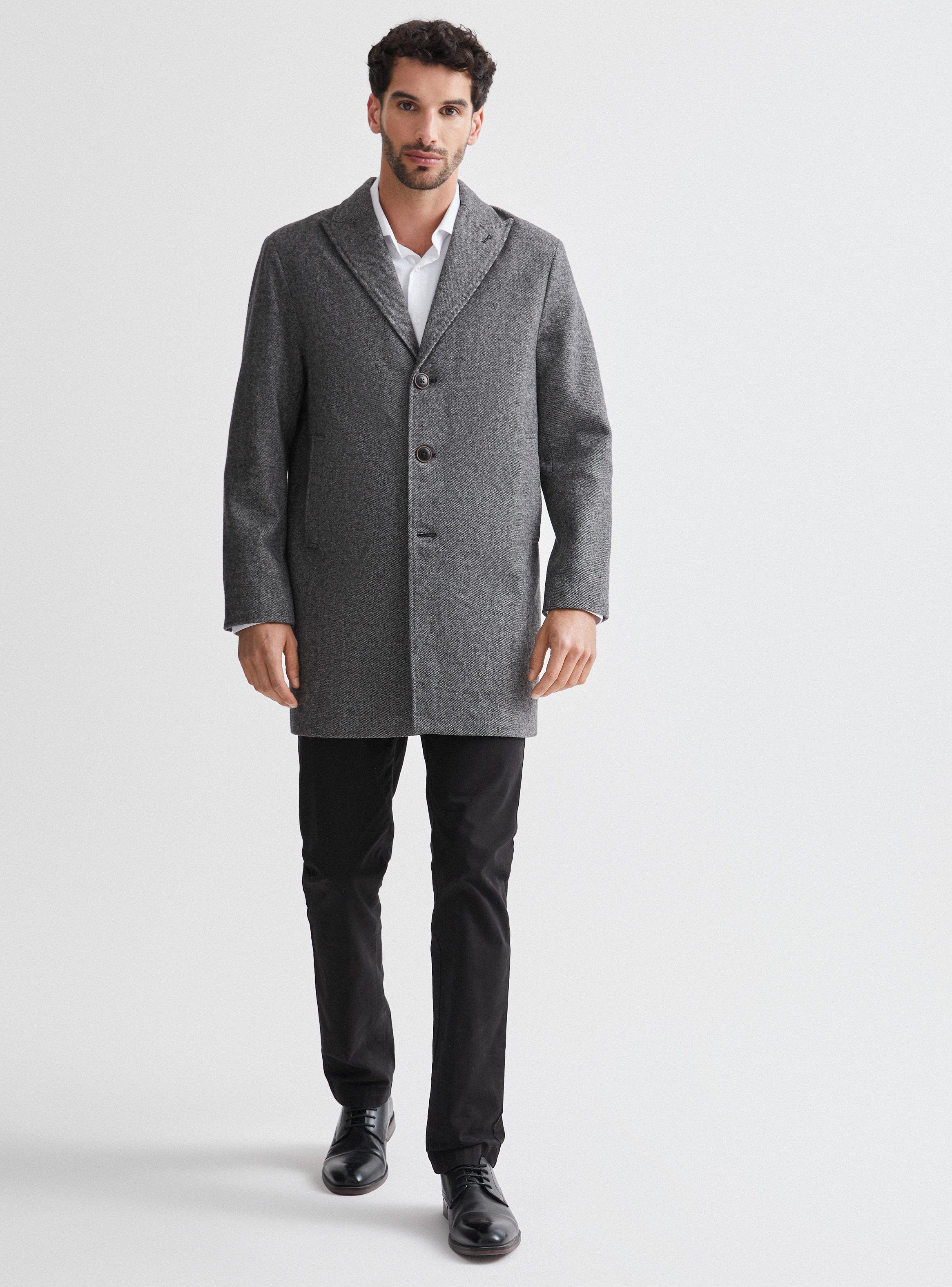 Abrigo Tweed Espigado Slim Fit-4