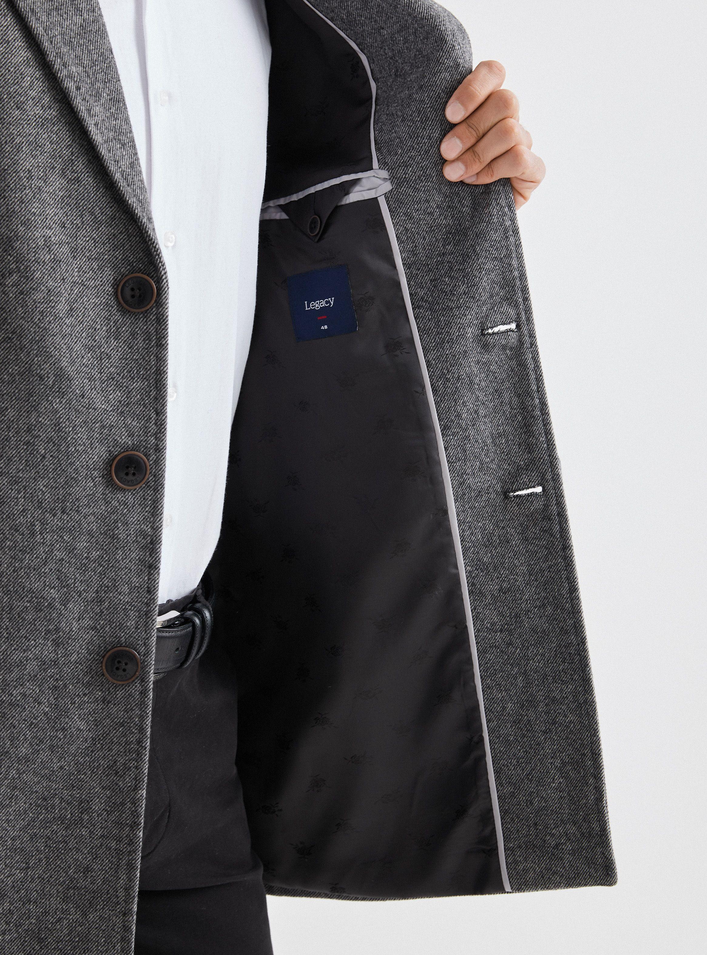 Abrigo Tweed Espigado Slim Fit-3