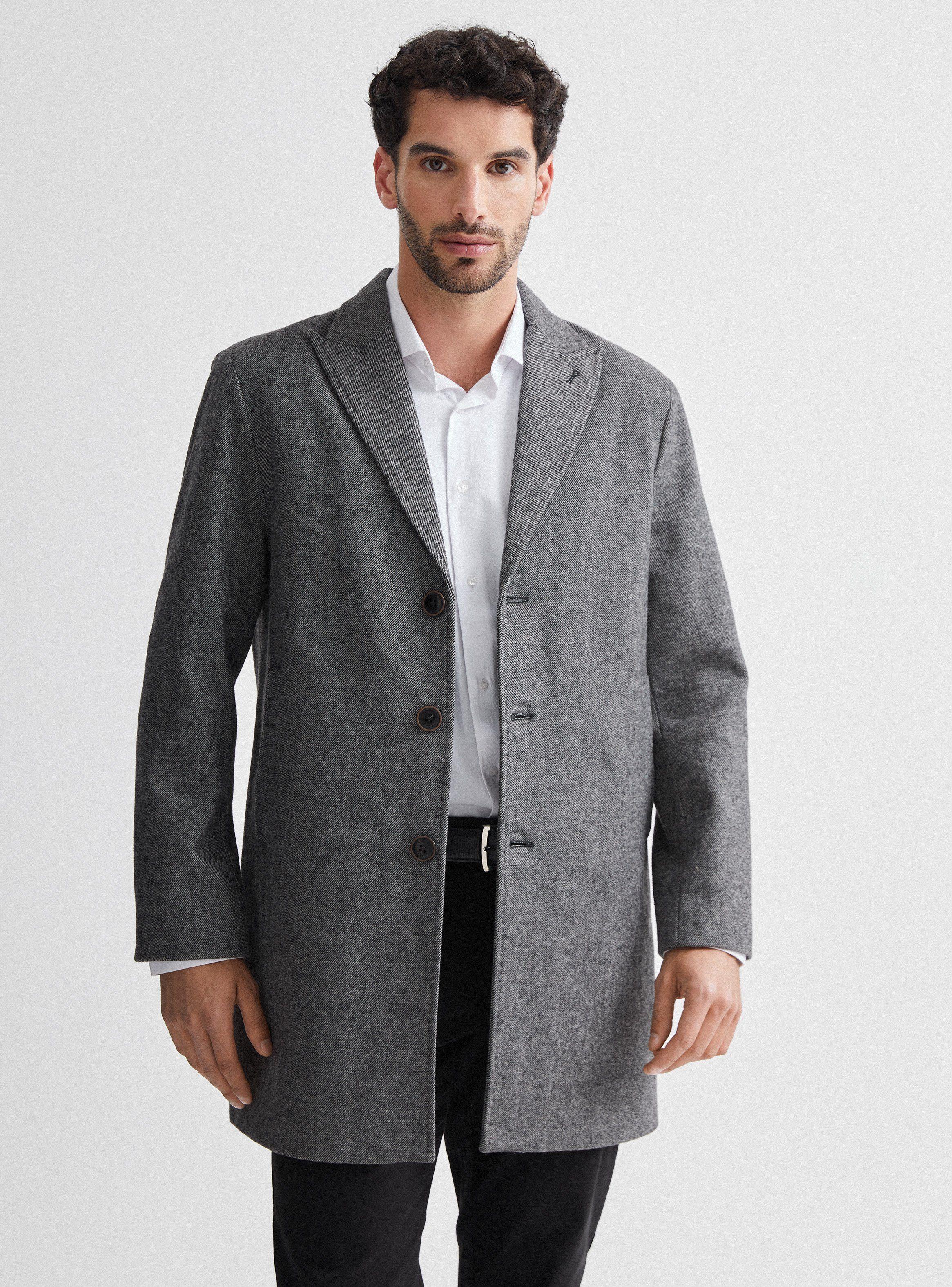 Abrigo Tweed Espigado Slim Fit-0