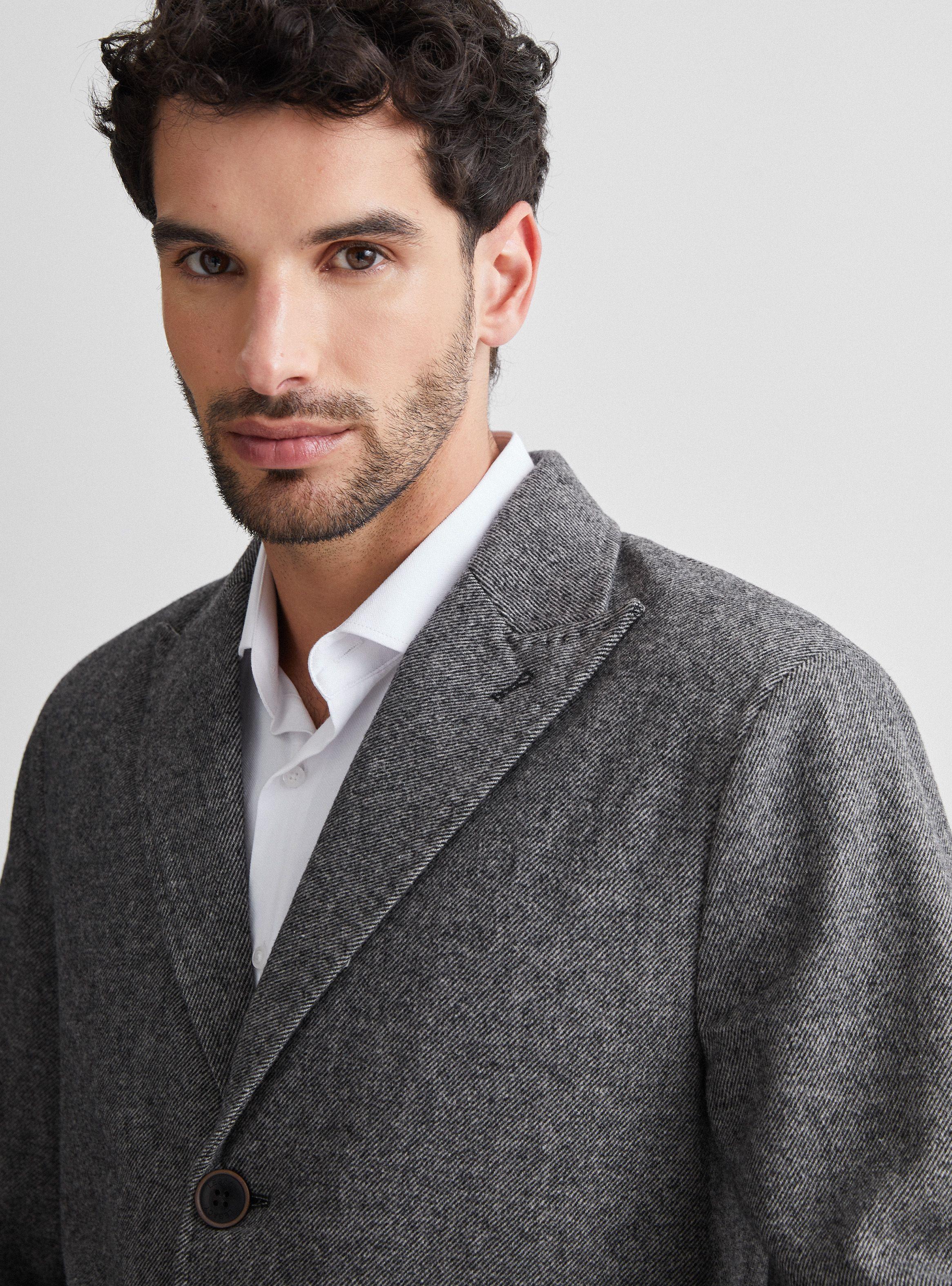 Abrigo Tweed Espigado Slim Fit-2